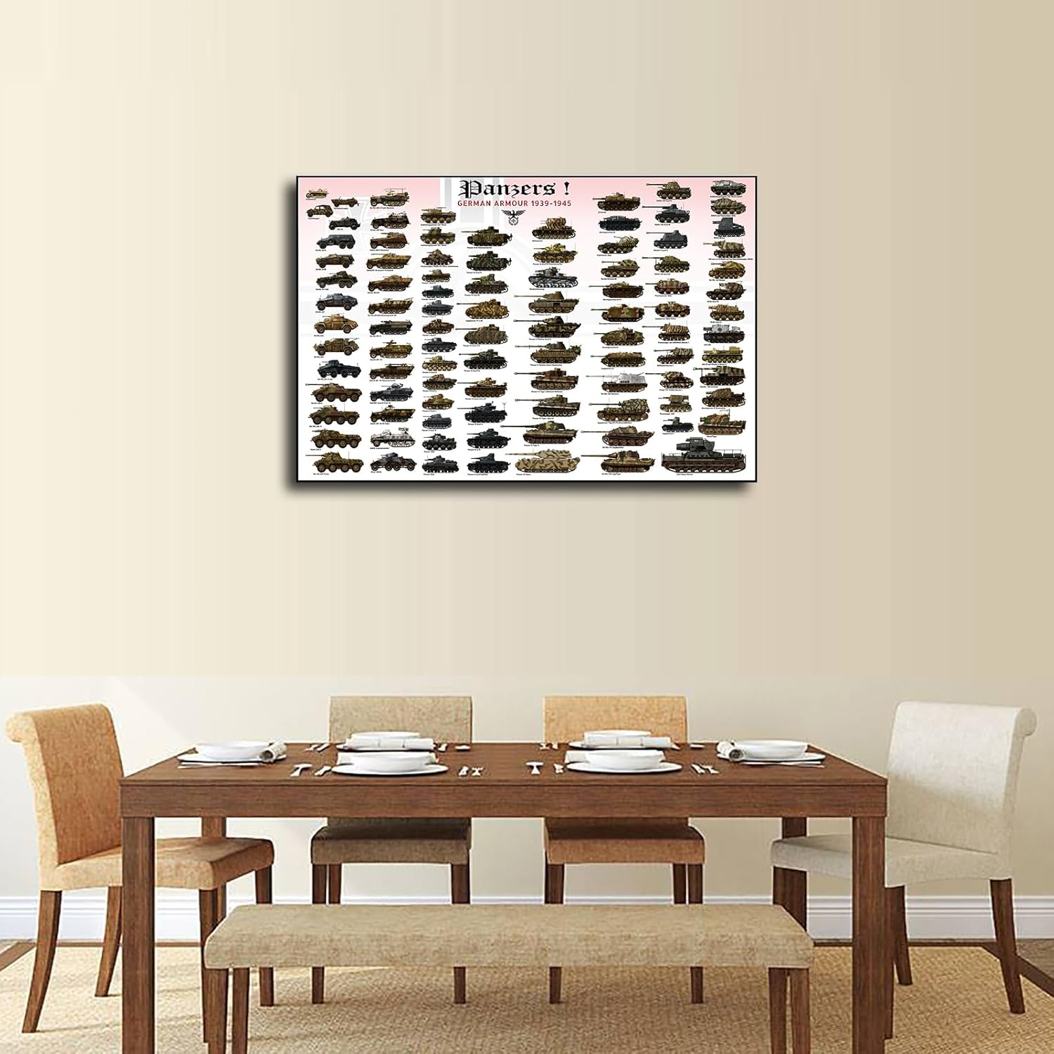 German Tanks Panzers HD Canvas Poster Art 12x18inch