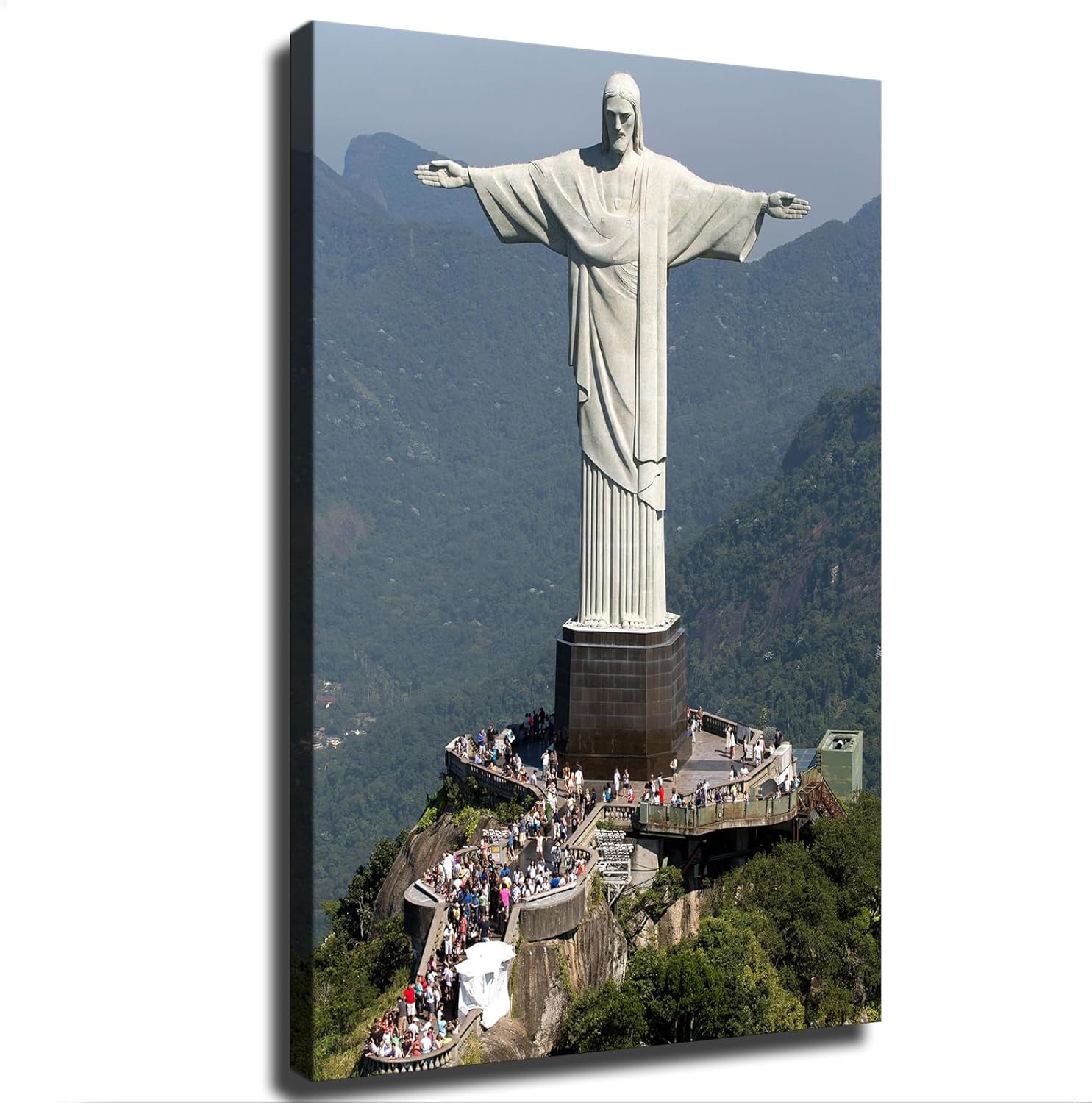 Christ The Redeemer Statue Poster 20x30 Inch Framed Canvas Wall Art Print