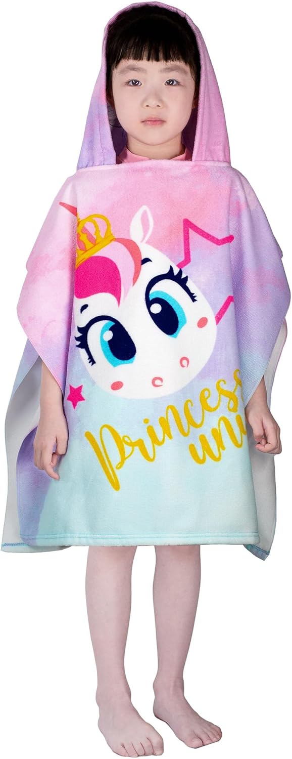 Growell Hooded Kids Beach Towel with Unicorn Design
