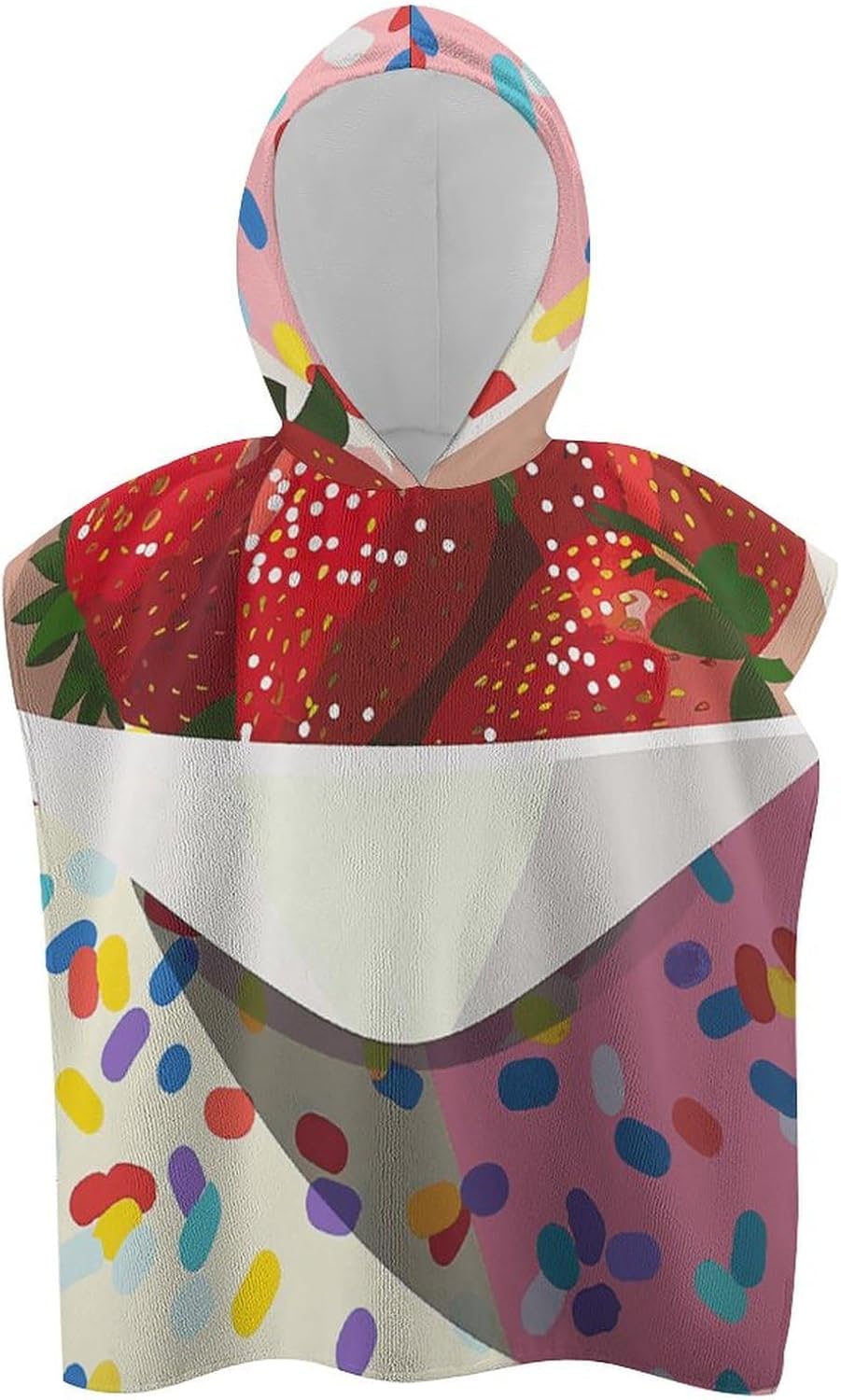 YTDRZ Kids Hooded Bath Towel with Strawberries Design