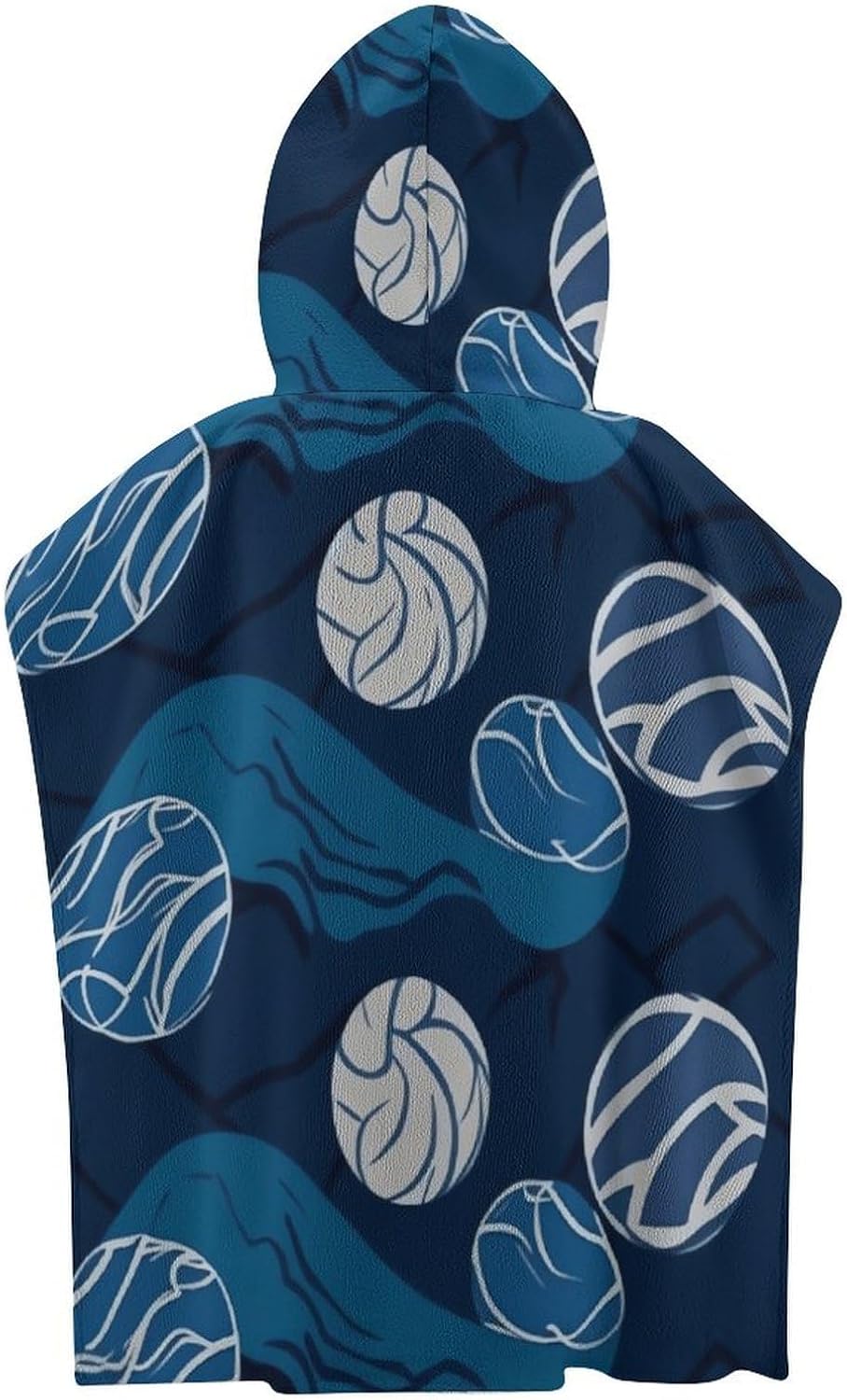 Kids Bath Towel with Blue Volleyball Print
