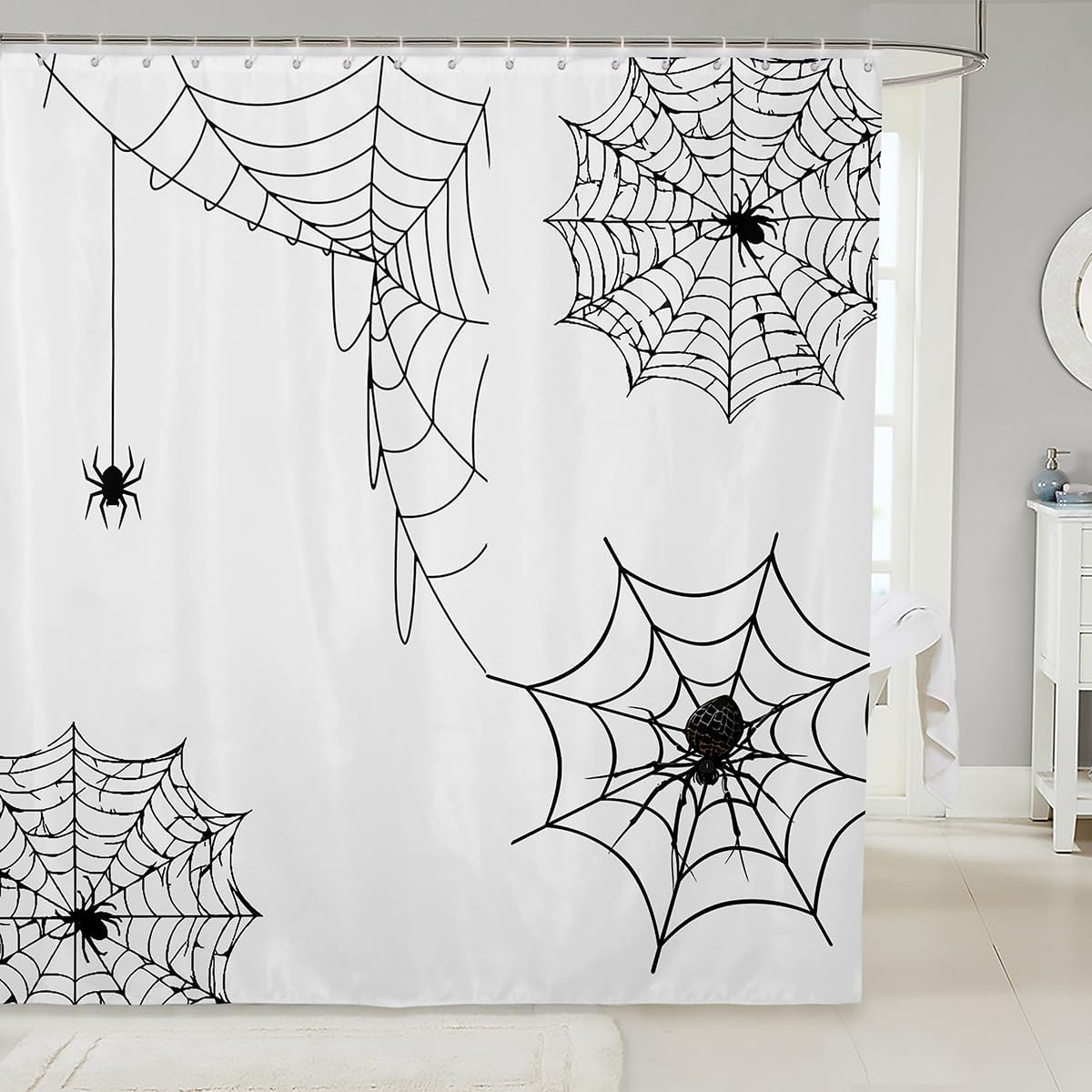 Feelyou Spiders Halloween Shower Curtain Set 72x72