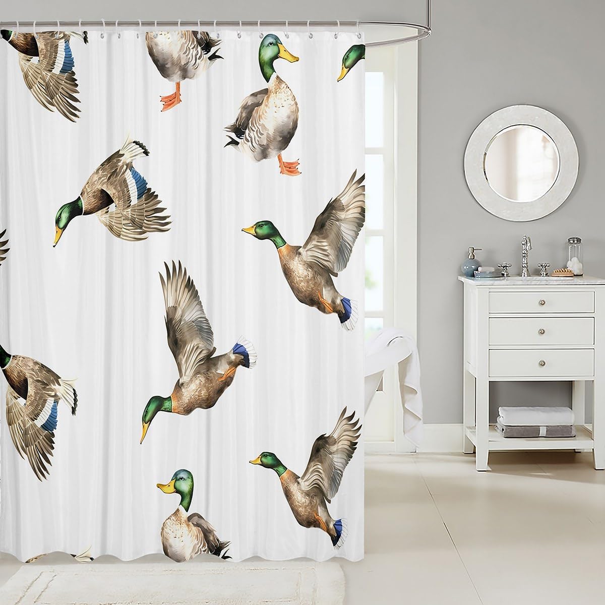 Feelyou Wild Animal Shower Curtain Set 72x72 for Kids