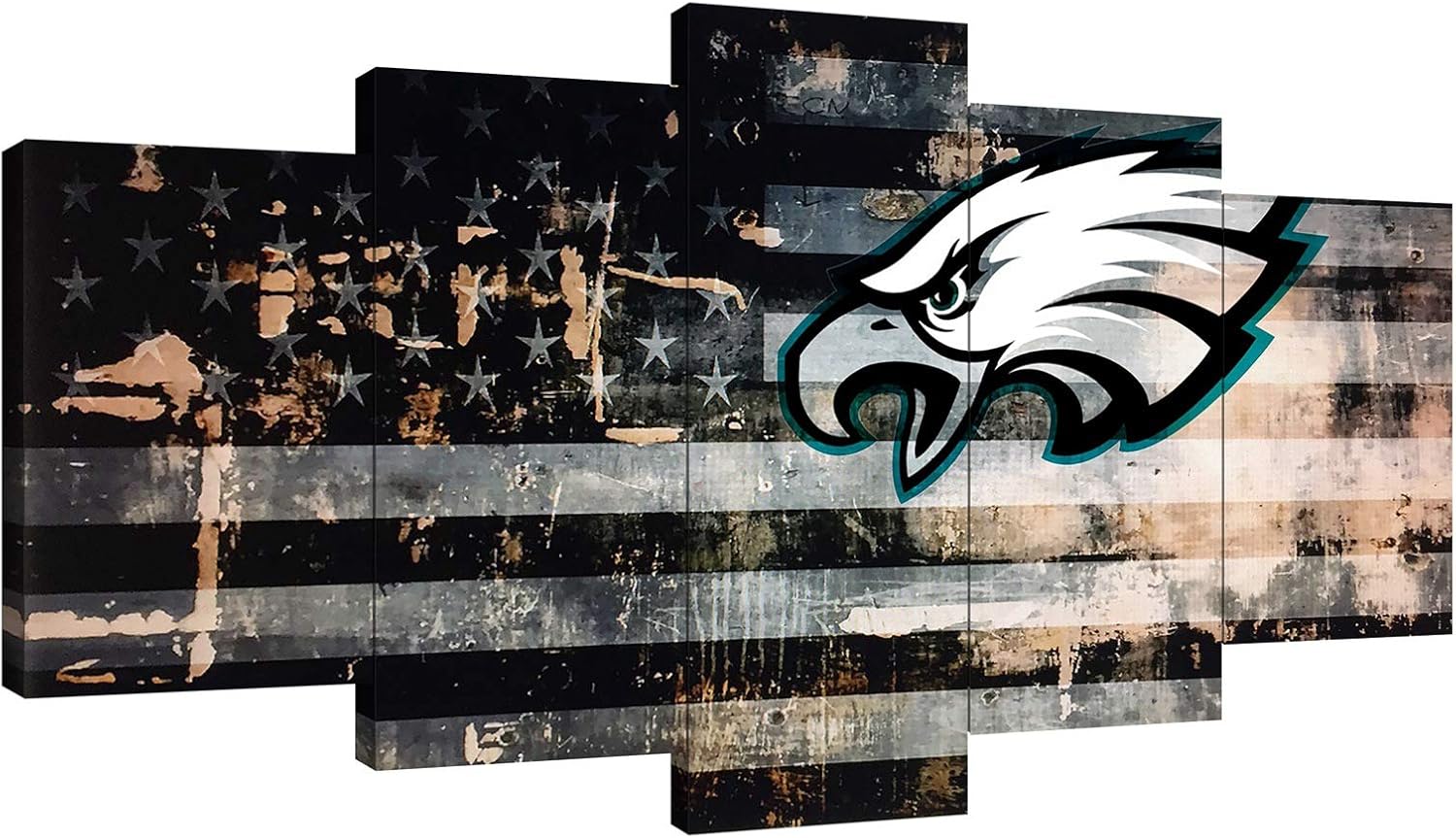 Philadelphia Sports Teams Canvas Wall Art Poster 5 Pieces