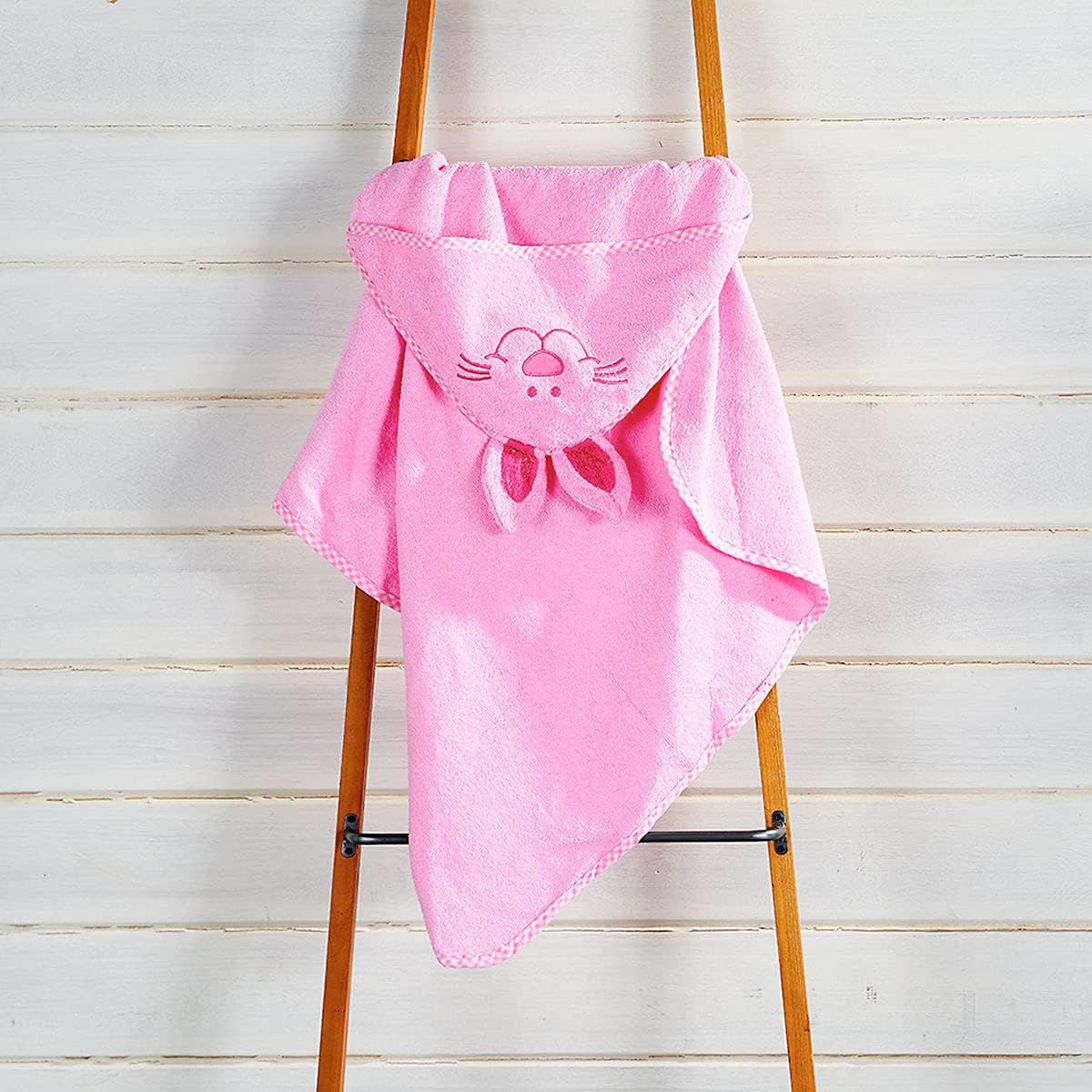 Lillian Vernon Pink Bunny Hooded Towel for Baby - 100 Cotton