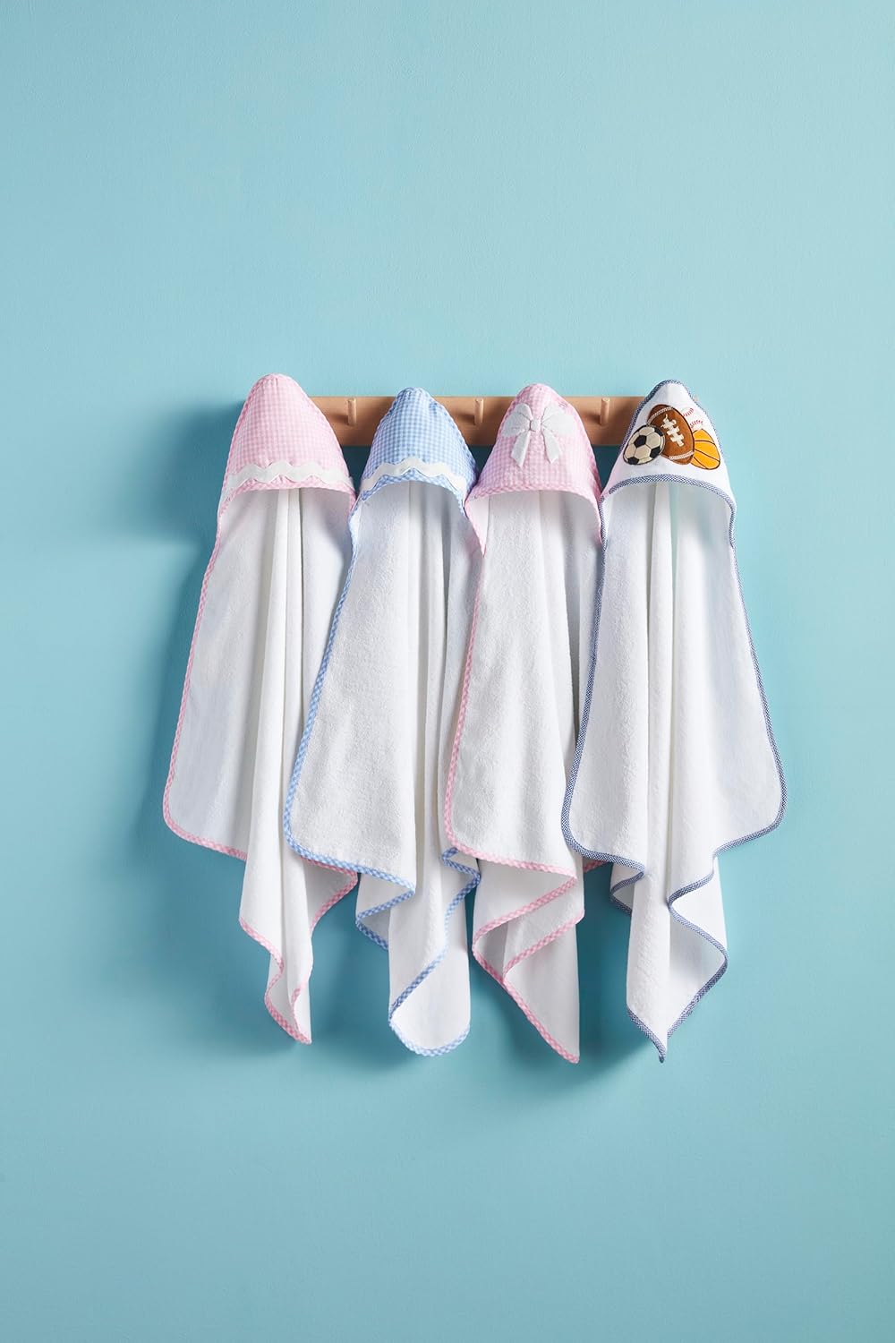 Mud Pie Childrens Pink Gingham Hooded Towel