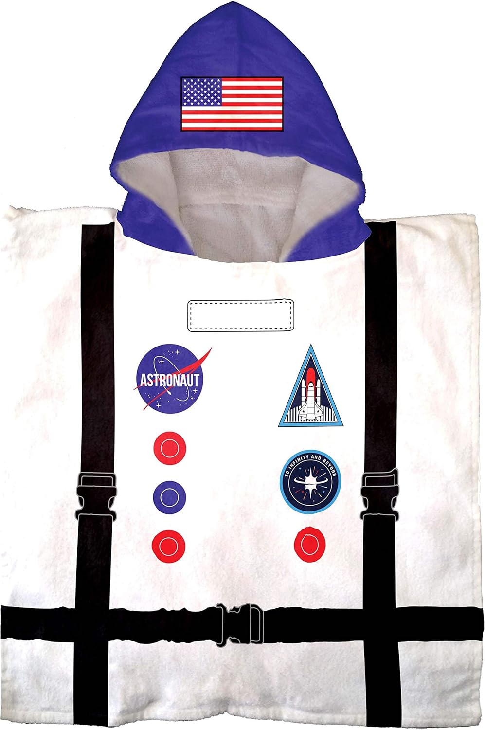 Jay Franco Trend Collector Astronaut Hooded Poncho Towel - 22x22 Inch Cotton