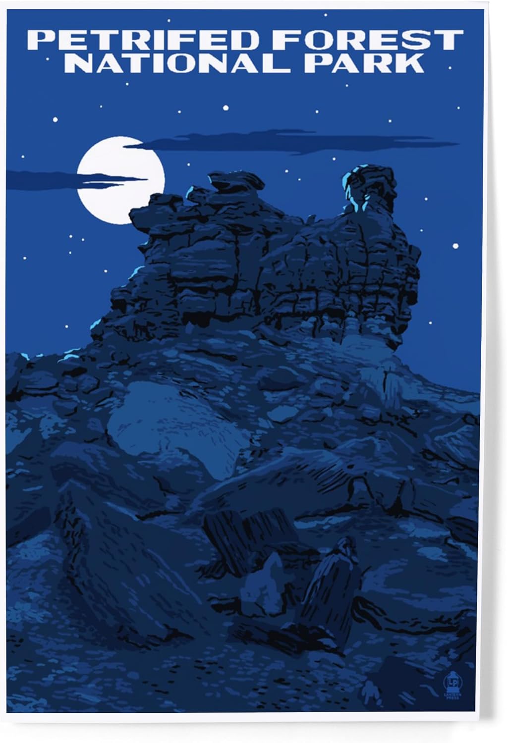Lantern Press 8x12 Art Print Petrified Forest Night Sky