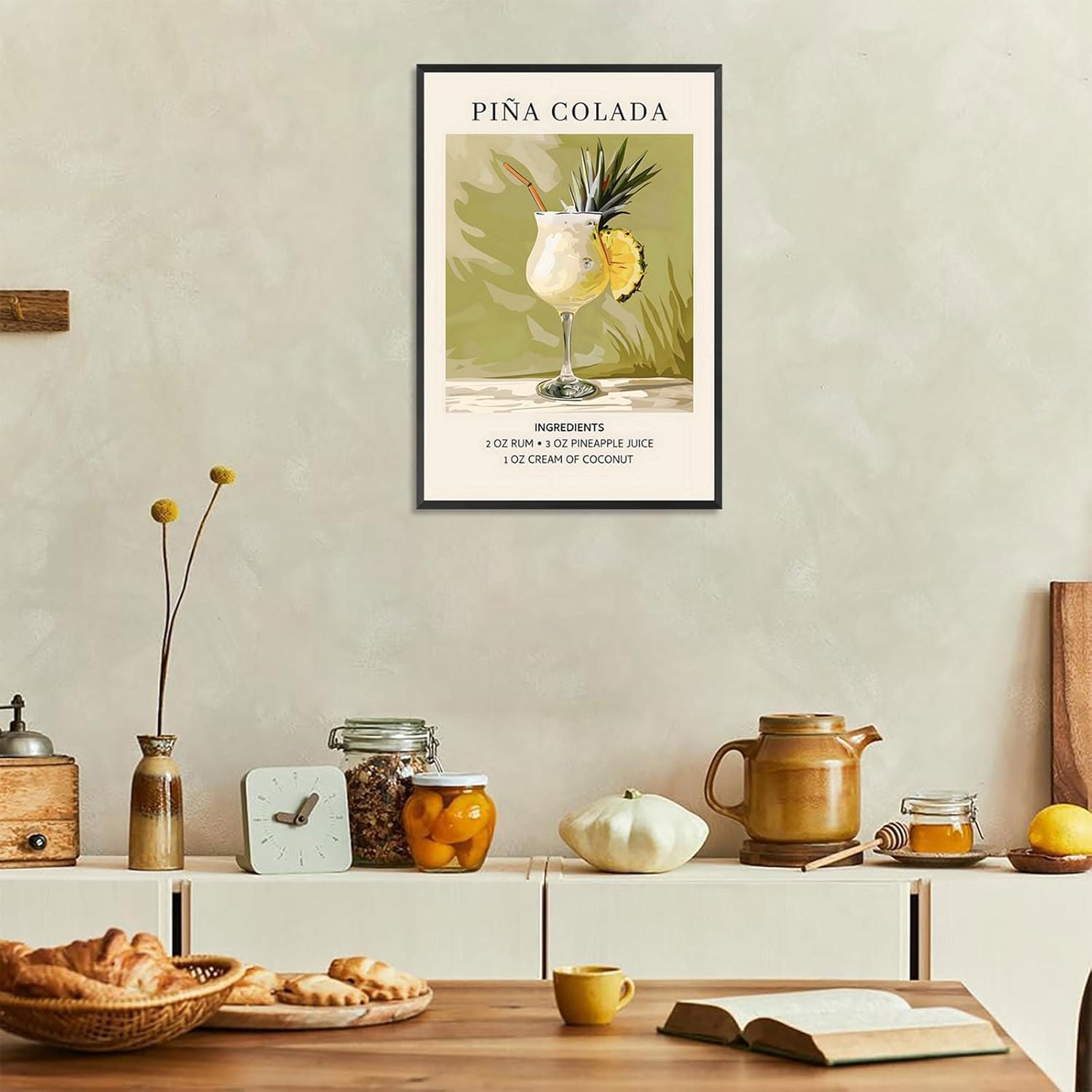 Framed Cocktail Posters 12x16in College Style