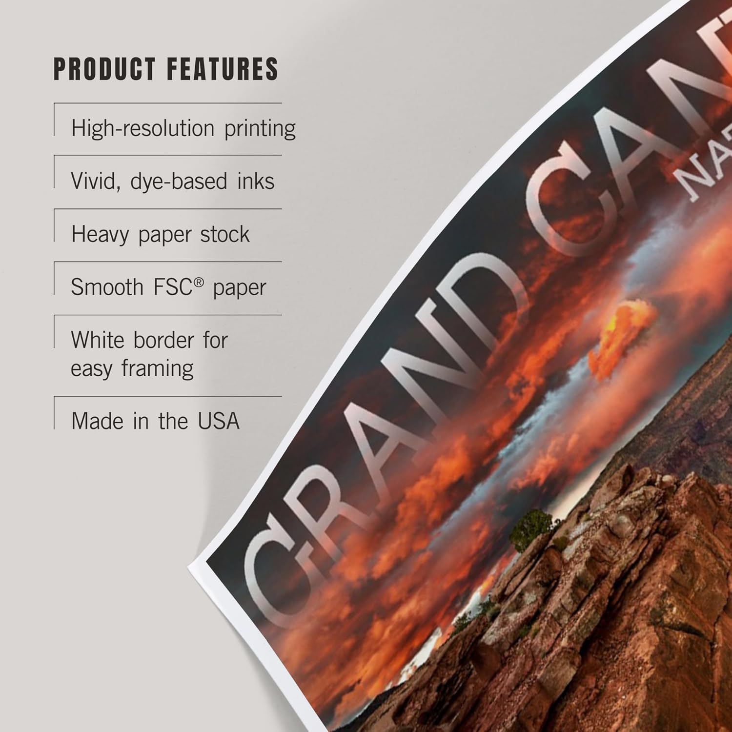 Lantern Press 8x12 Art Print Grand Canyon Red Sky