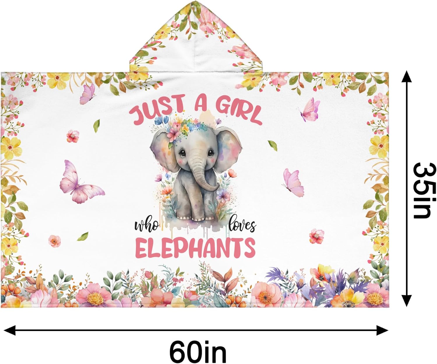 Elephant Hooded Bath Towels for Girls Soft Cotton