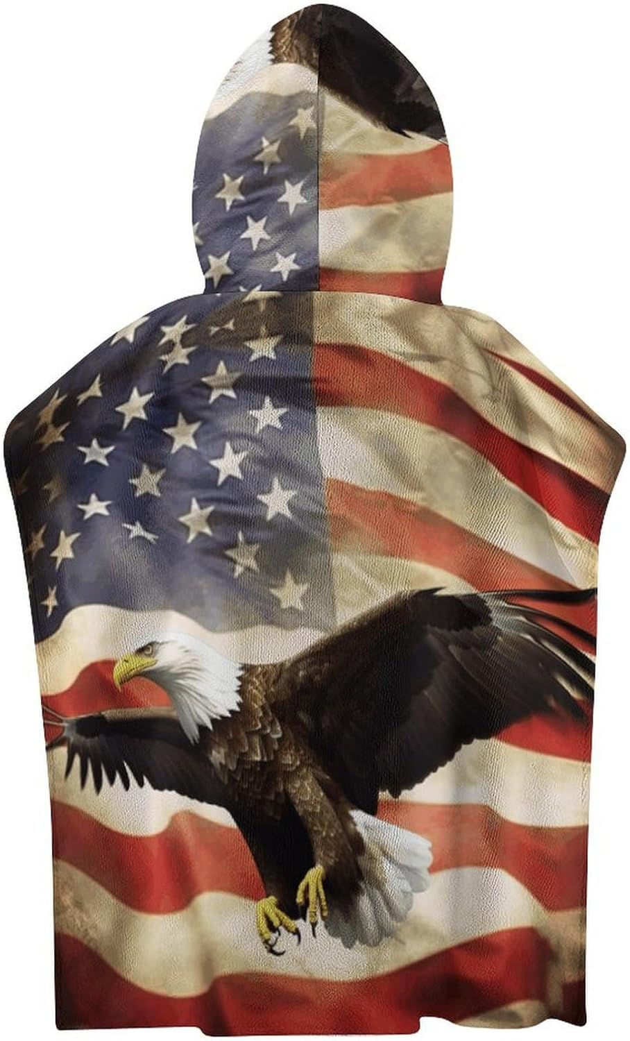 Kids Hooded Beach Towel with Eagle Print