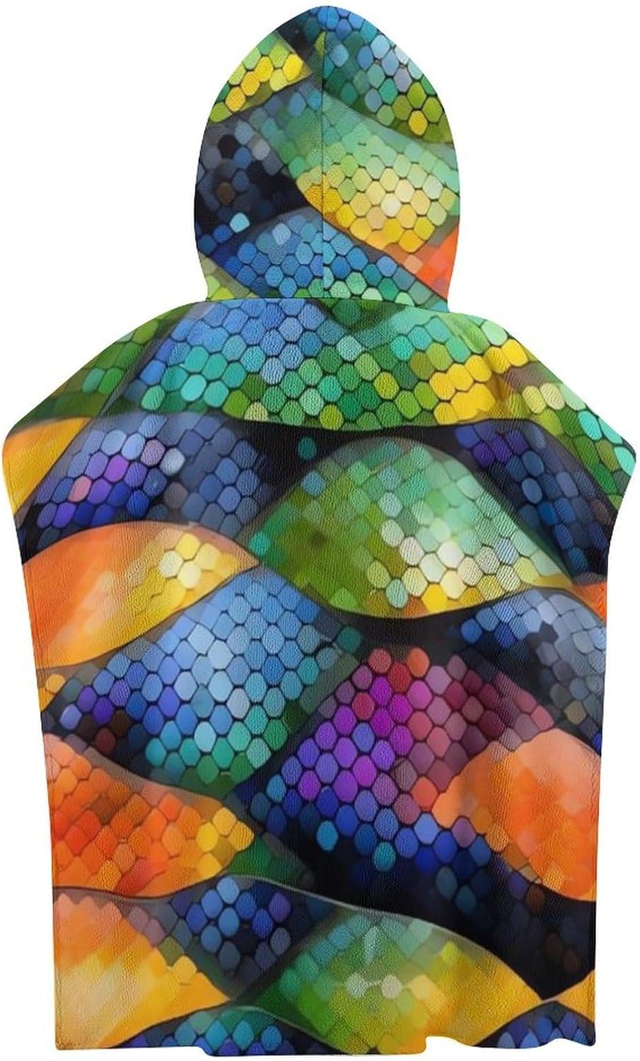 Kids Bath Towel with Hood Rainbow Fish Design