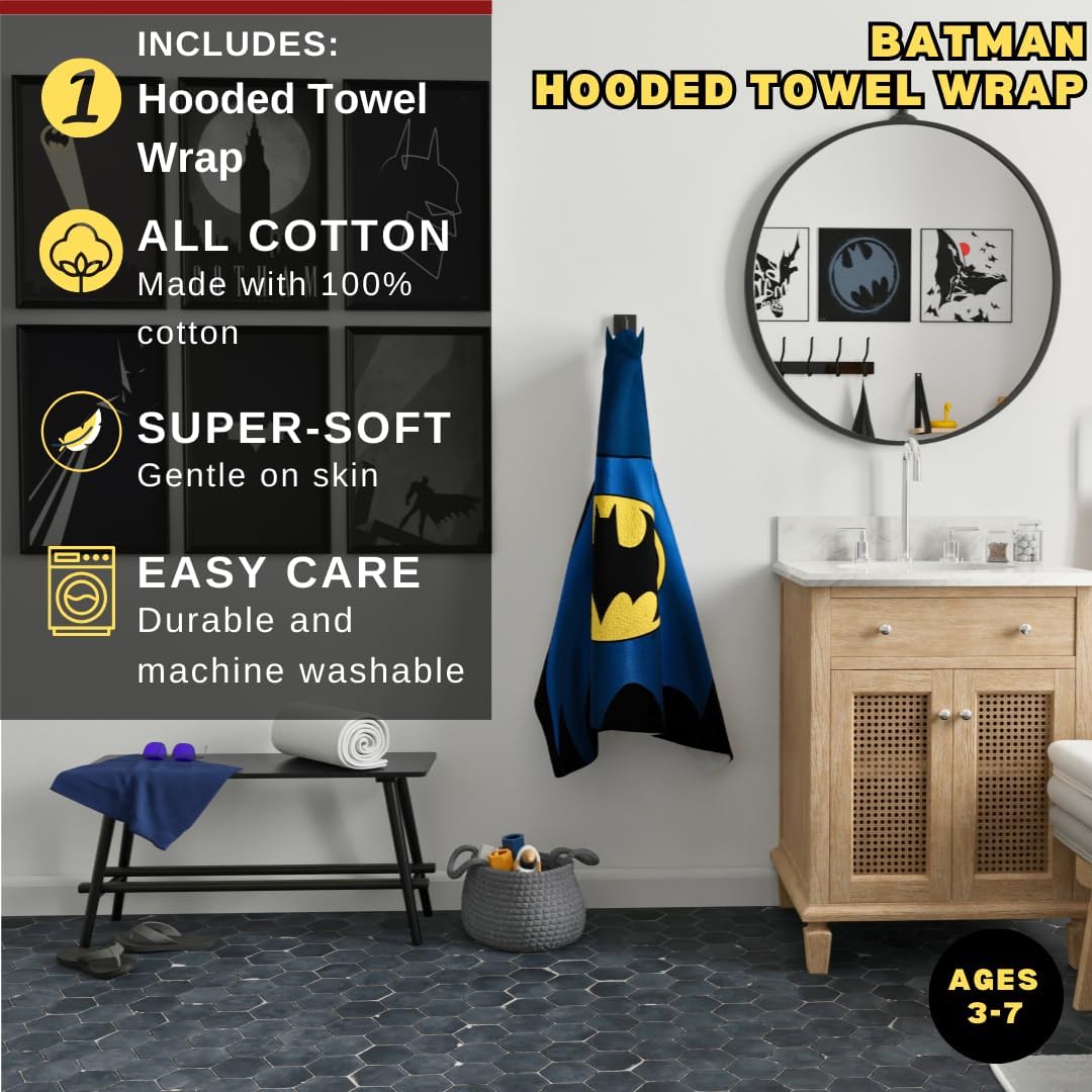 Batman Kids Hooded Bath Towel Wrap 24x50