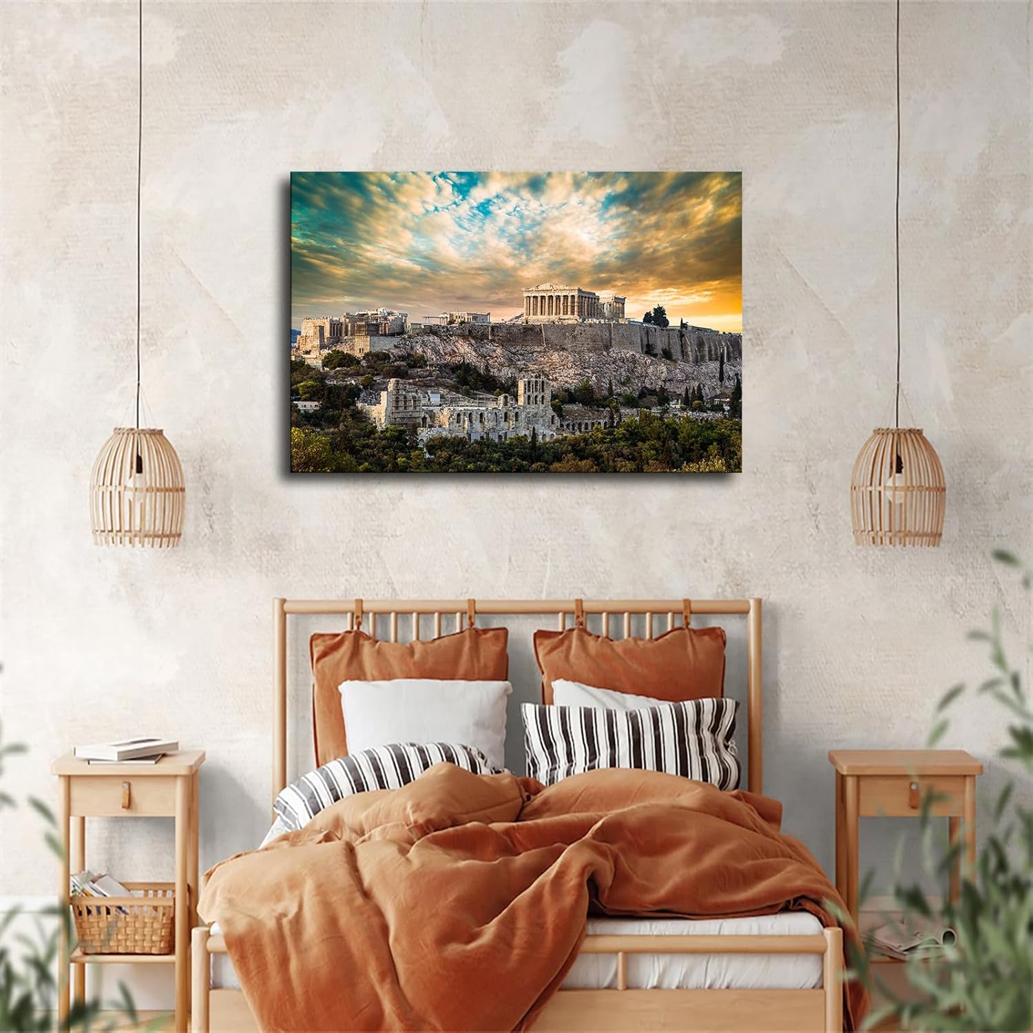 Greece Athens Ancient City Landscape Framed Poster Canvas Wall Art Print 16x24inch