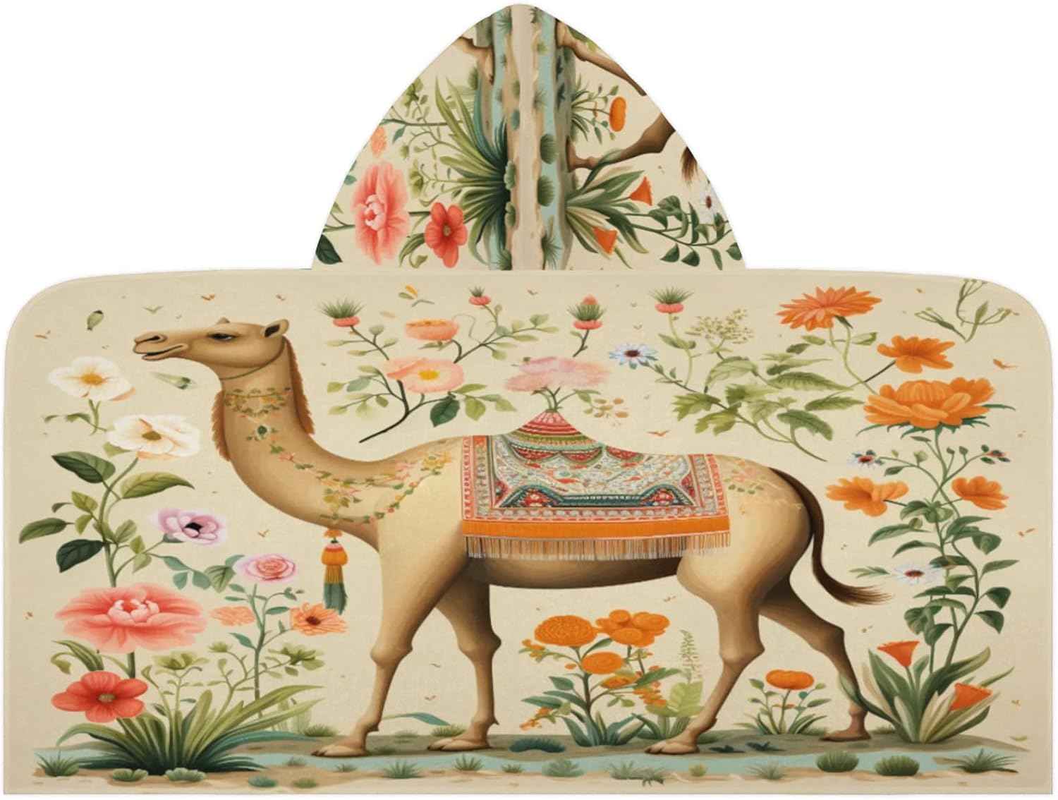 Piolysio Camel Hooded Towels for Kids