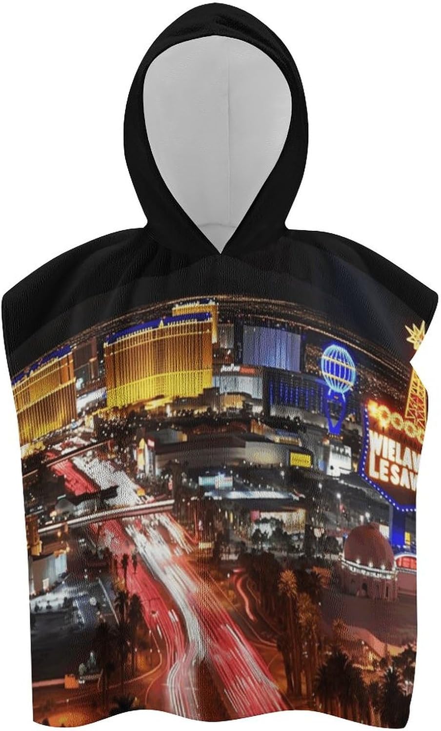 Kids Bath Towel with Las Vegas Night City Print