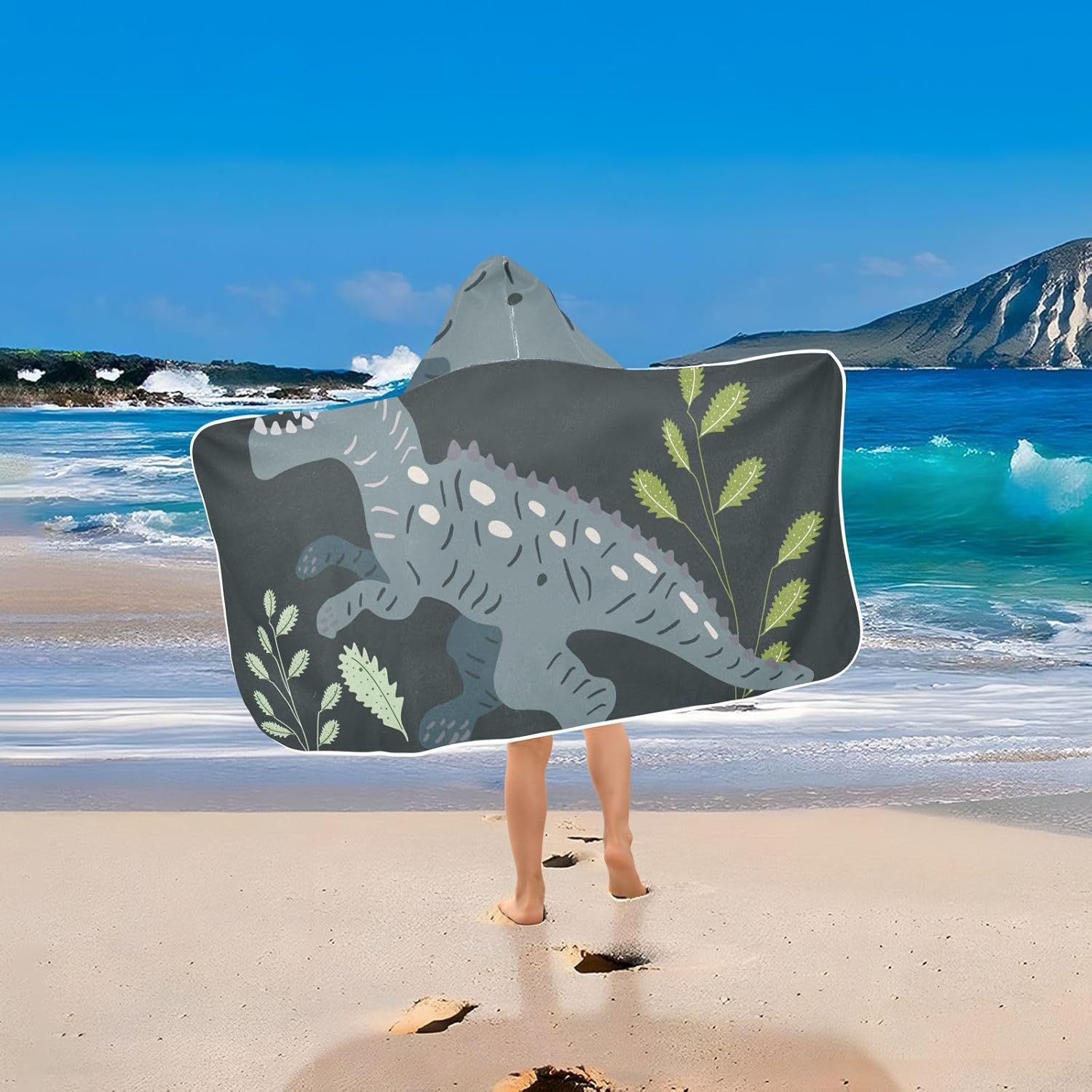 Susiyo Walking Dinosaurs Kids Bath Towel with Hood