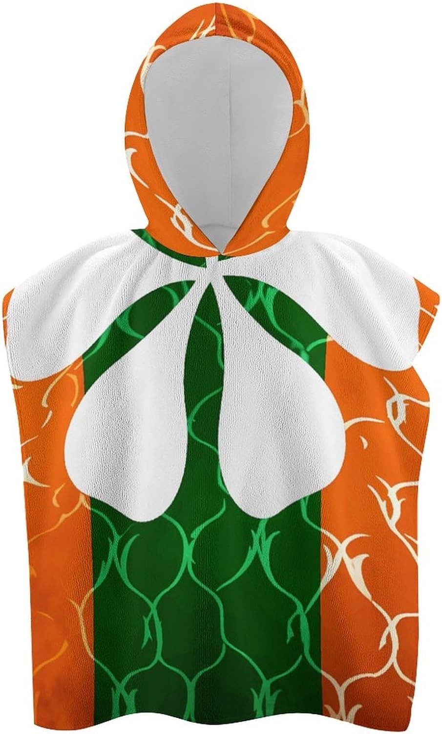 Kids Hooded Beach Towel with Leaf Print