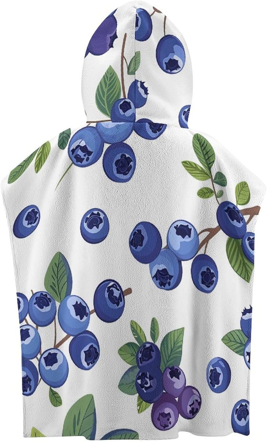 Kids Hooded Beach Towel with Blueberries Design