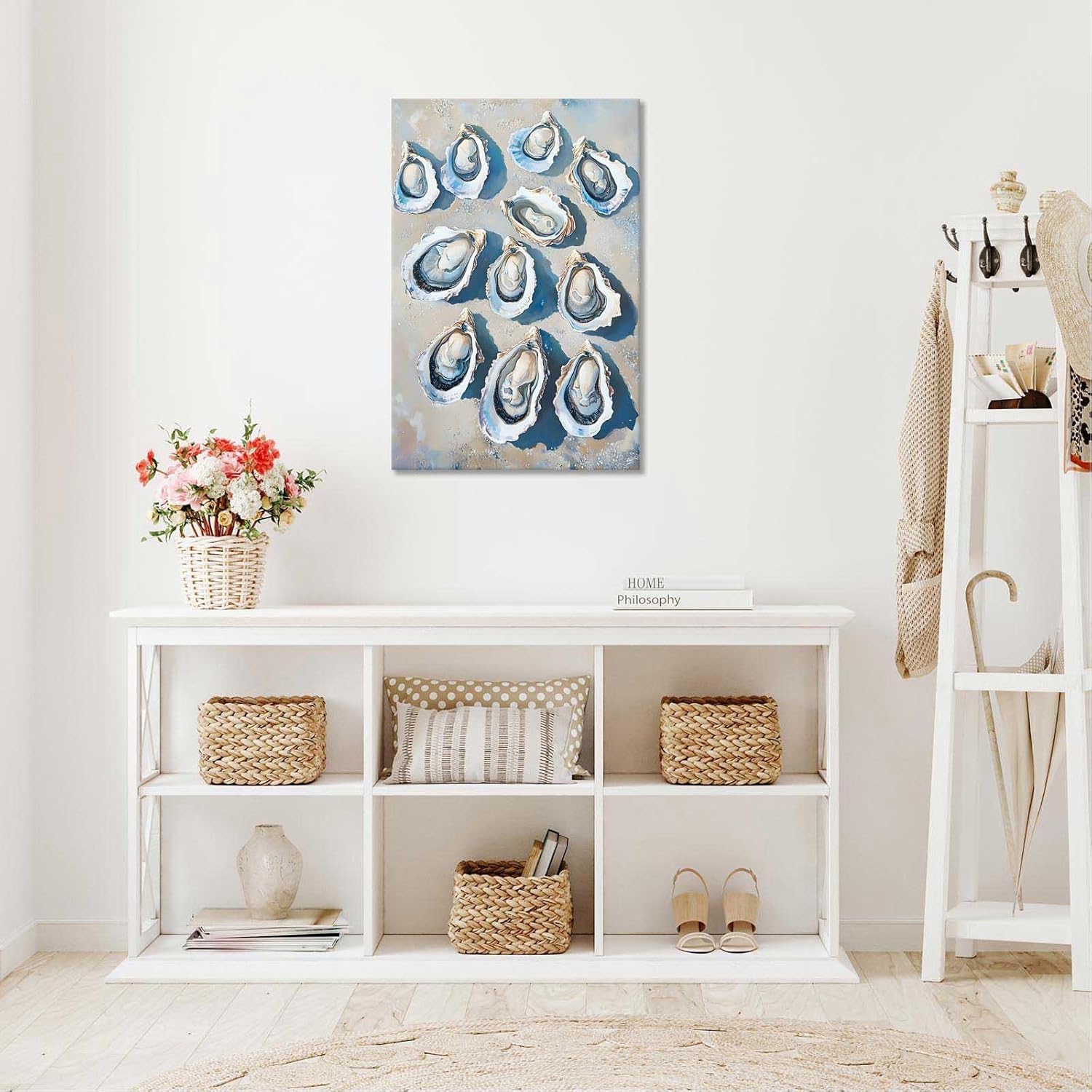 Retro Simple Oyster Poster 12x16in Framed