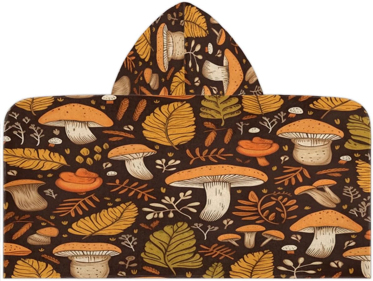 Pardick Kids Bath Towel with Hood and Mushroom Design