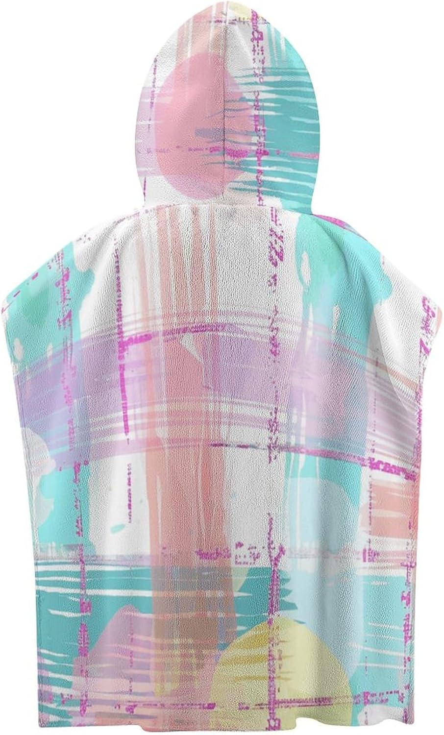 Kids Hooded Bath Towel with Plaid Pattern