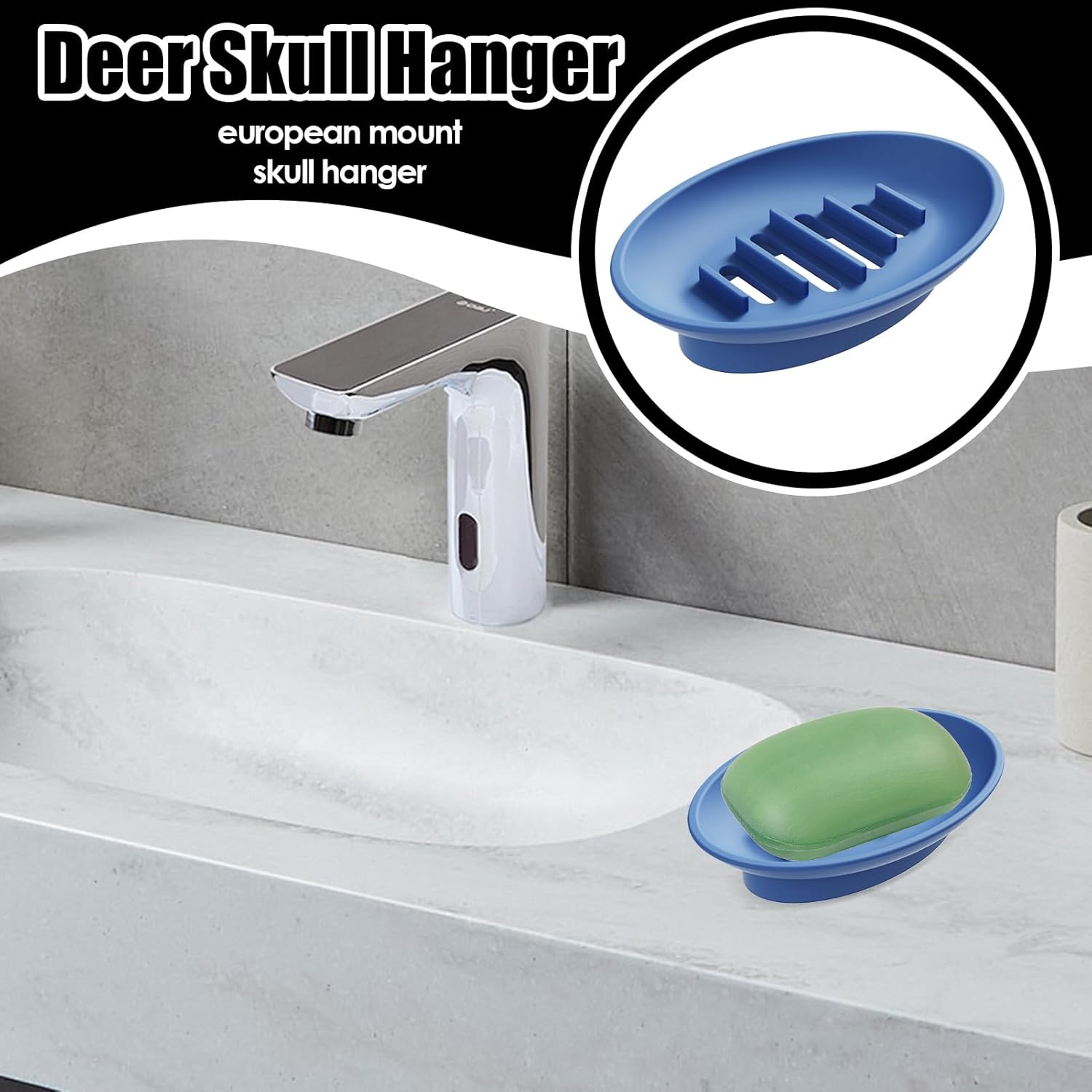 Silicone Soap Dish for Shower Bar Holder Tray with Drainage