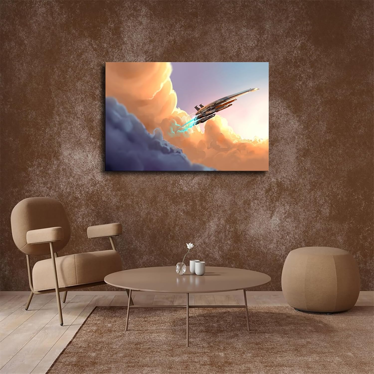 Normandy SR2-Mass Effect in The Clouds Canvas Poster