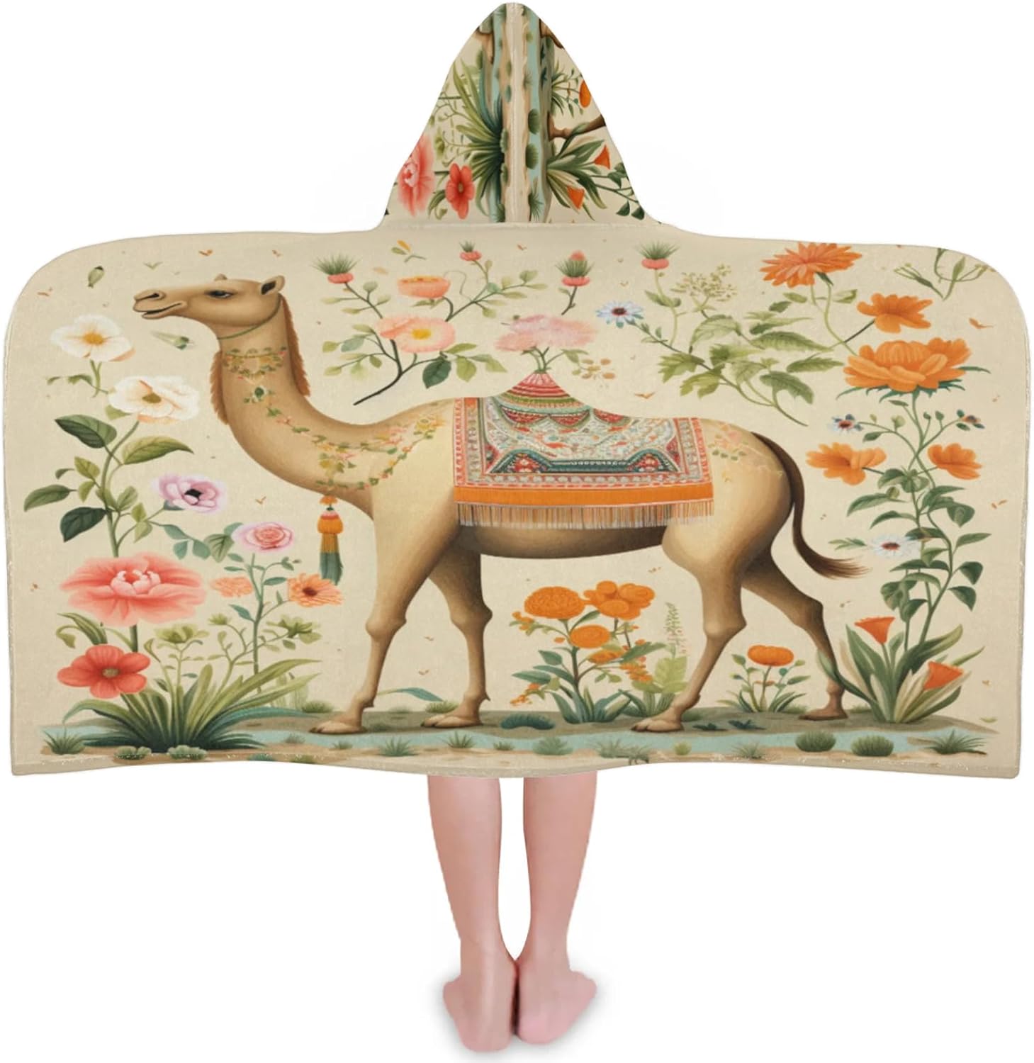 Piolysio Camel Hooded Towels for Kids