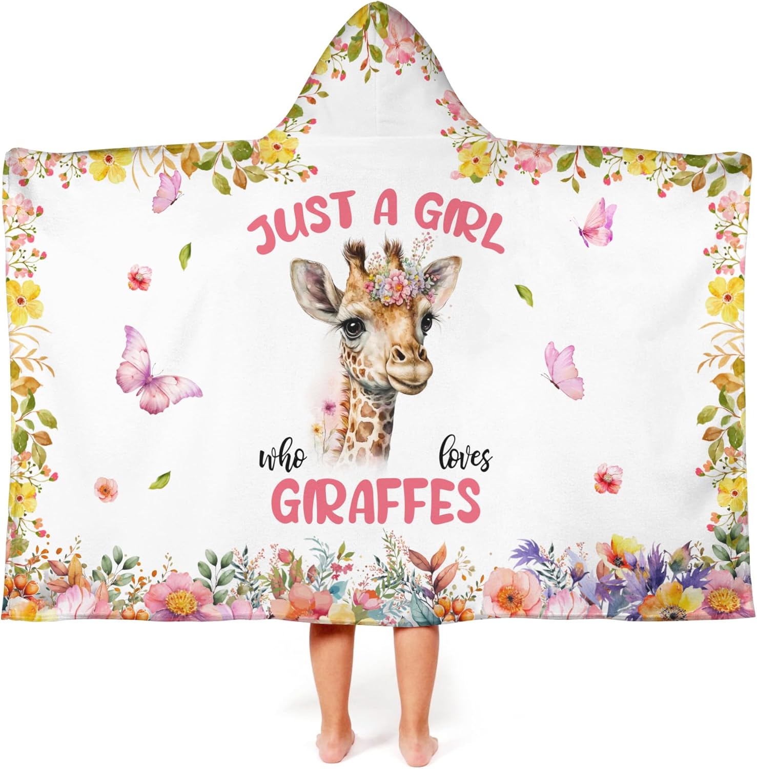 Giraffe Hooded Bath Towels for Girls