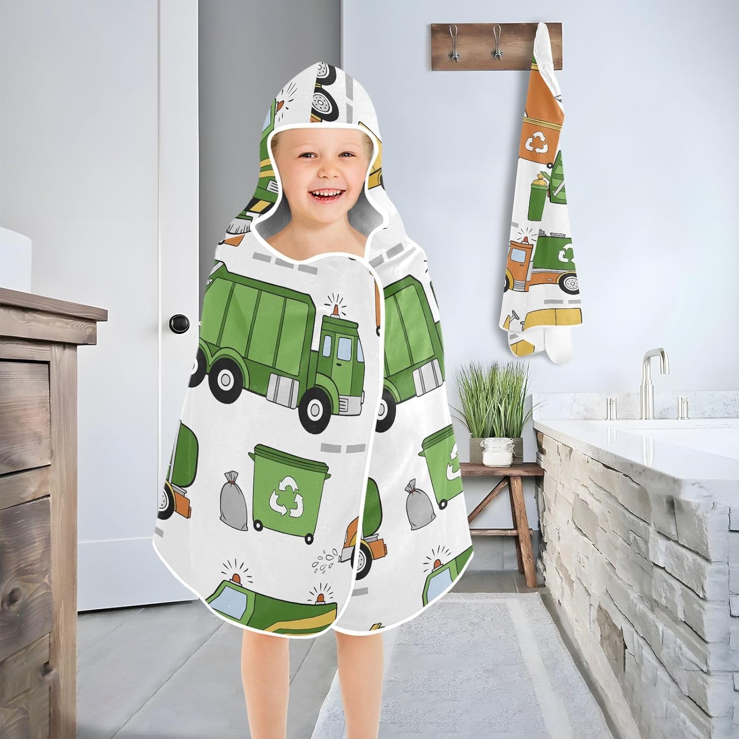 Kids Beach Towel with Hood Fun Animal Design