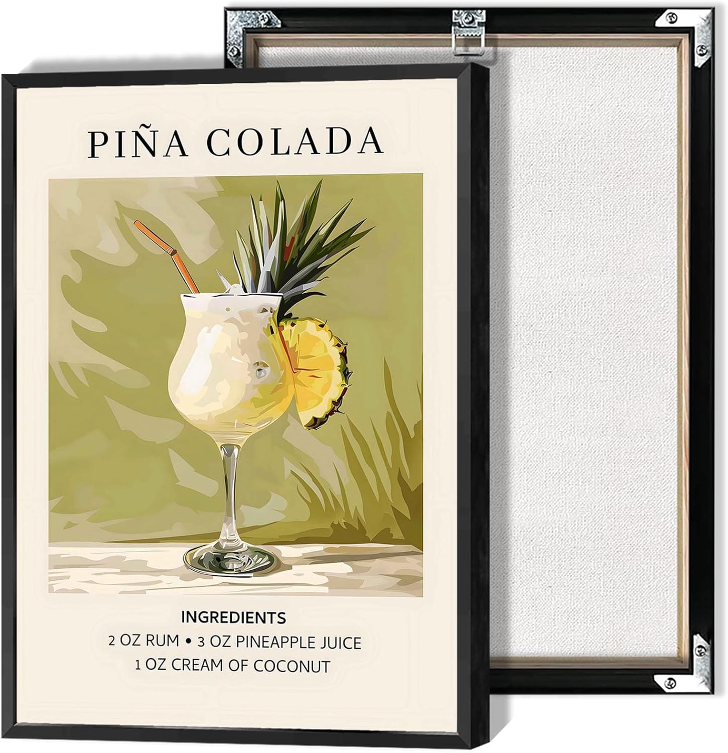 Framed Cocktail Posters 12x16in College Style