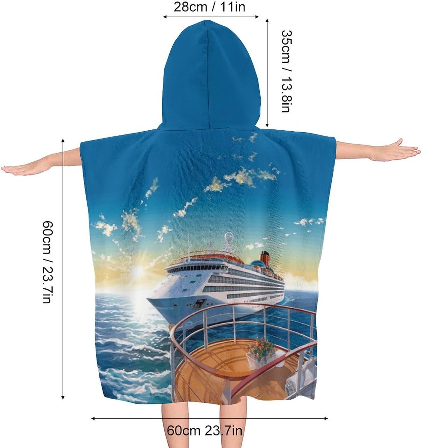 Kids Bath Towel with Hood for Summer and Beach