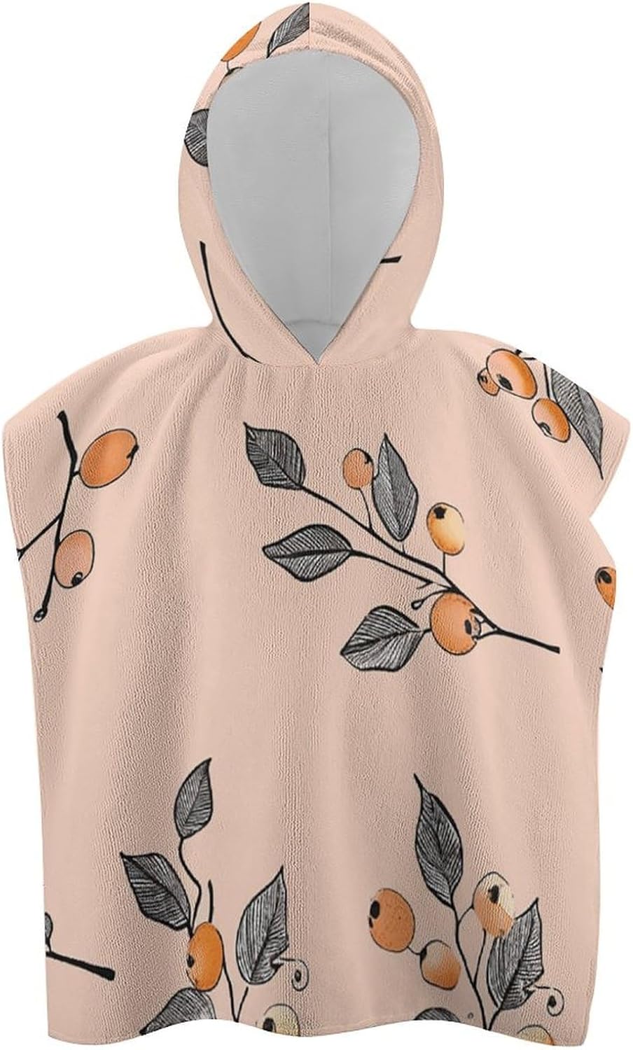Kids Hooded Pool Towel with Soft Berries Print