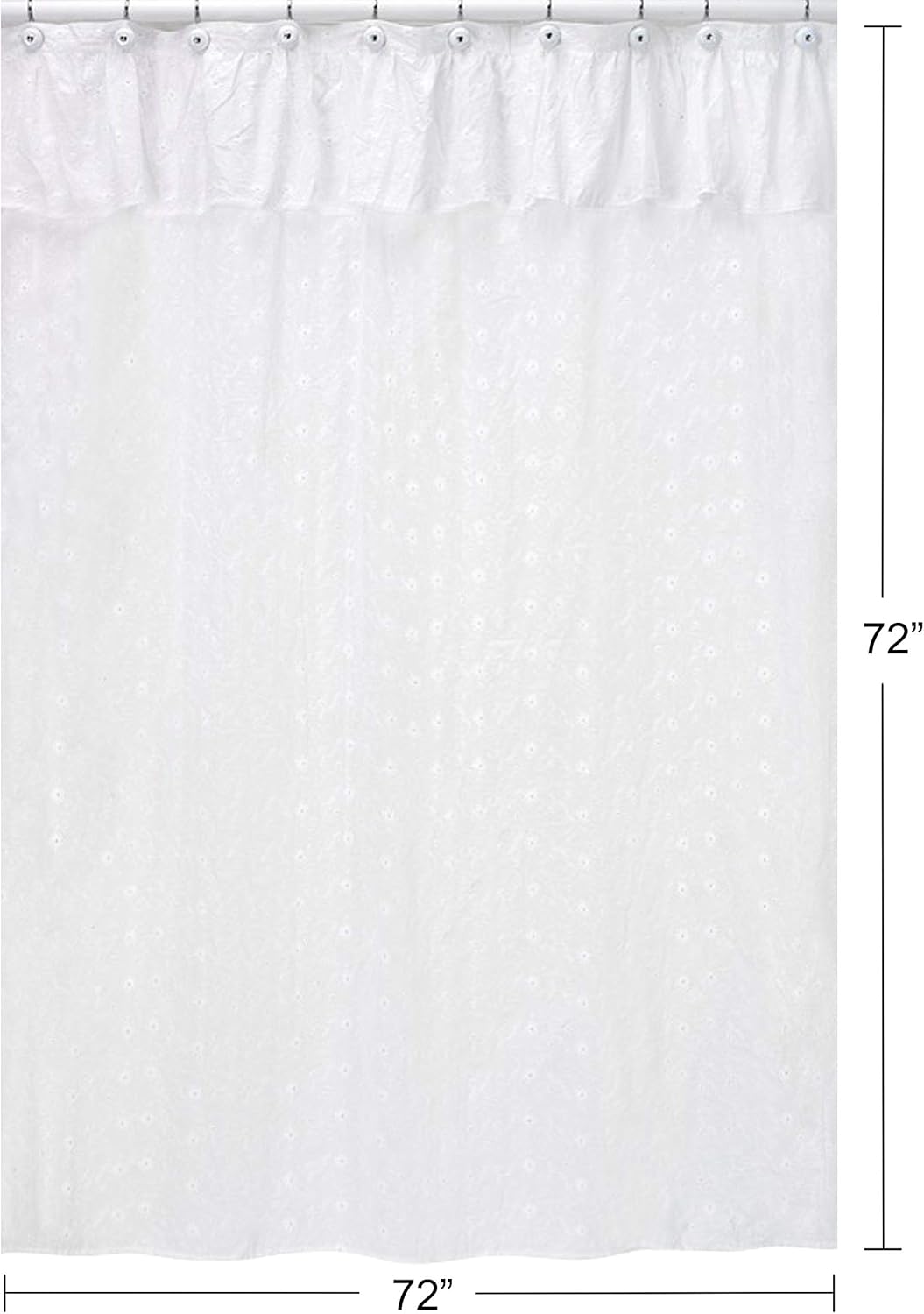 Sweet Jojo Designs White Eyelet Kids Shower Curtain