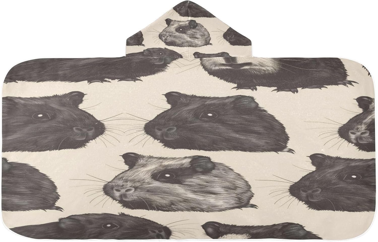 Msyxl Guinea Pig Pattern Hooded Kids Bath Towel