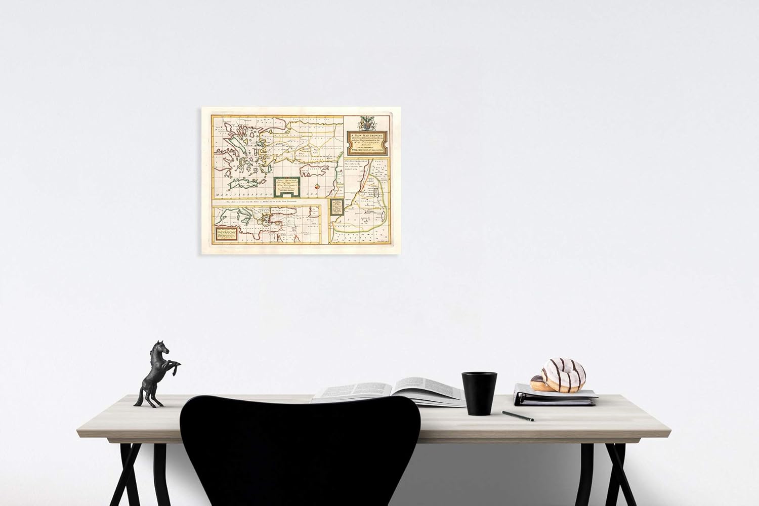 Historic Map Showing New Testament Places 1712 Wall Art 30x24