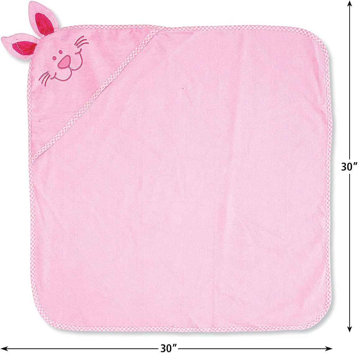 Lillian Vernon Pink Bunny Hooded Towel for Baby - 100 Cotton