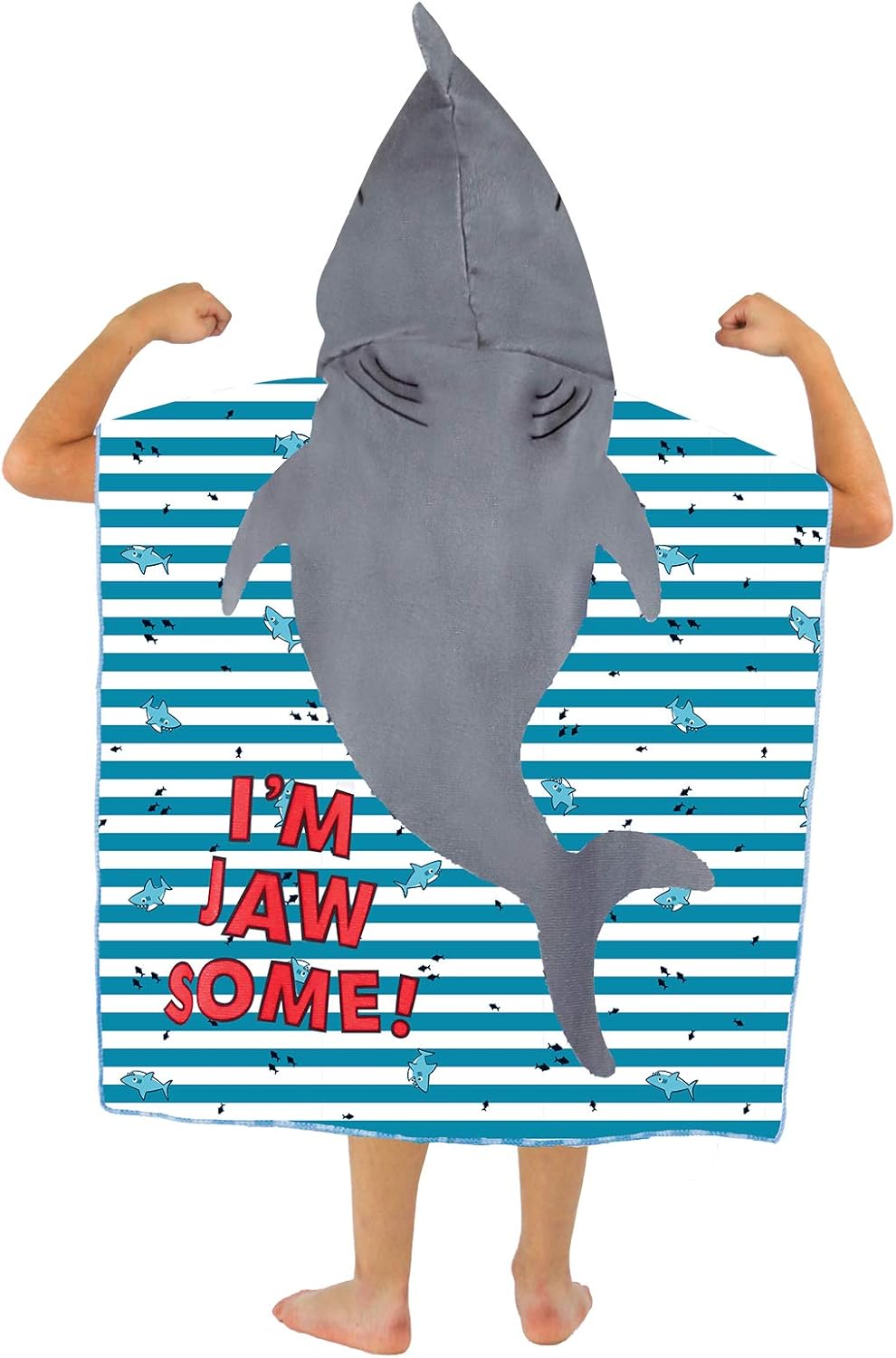 Juice Box Kids Hooded Poncho Terry Towel Shark One Size