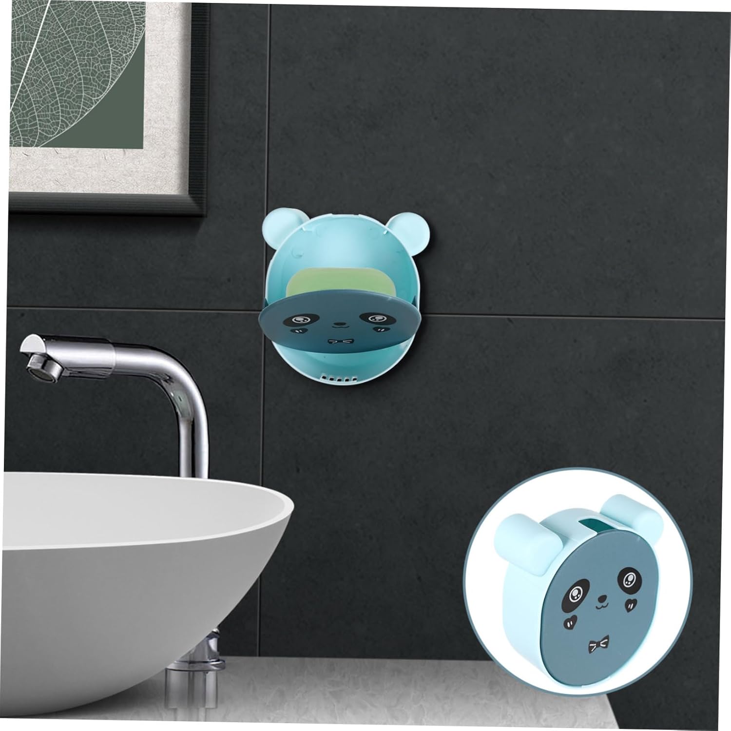 Wall Mount Soap Box Cartoons Bear Design Bathroom Holder