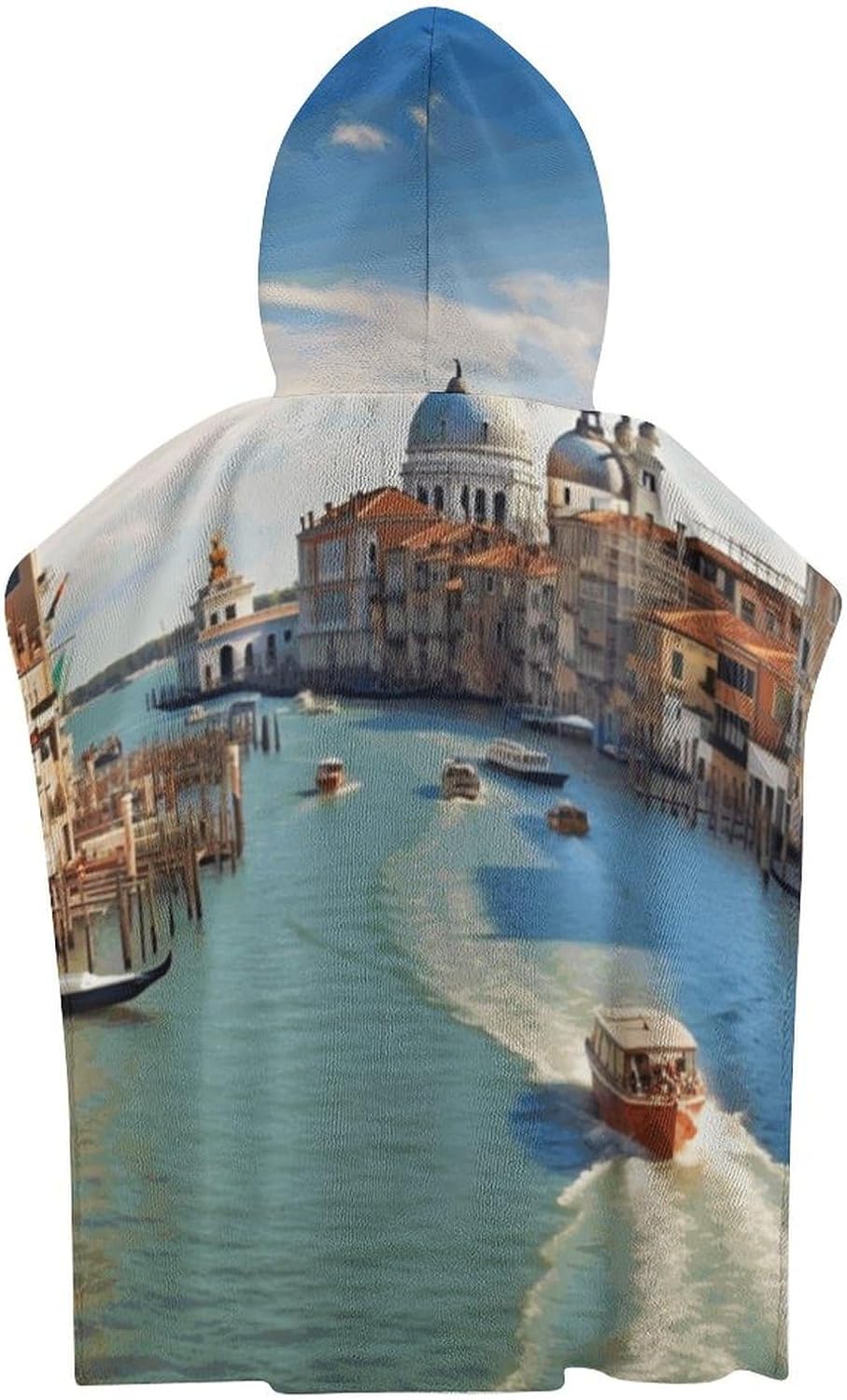 Kids Hooded Bath Towel with Grand Canal Italy Print