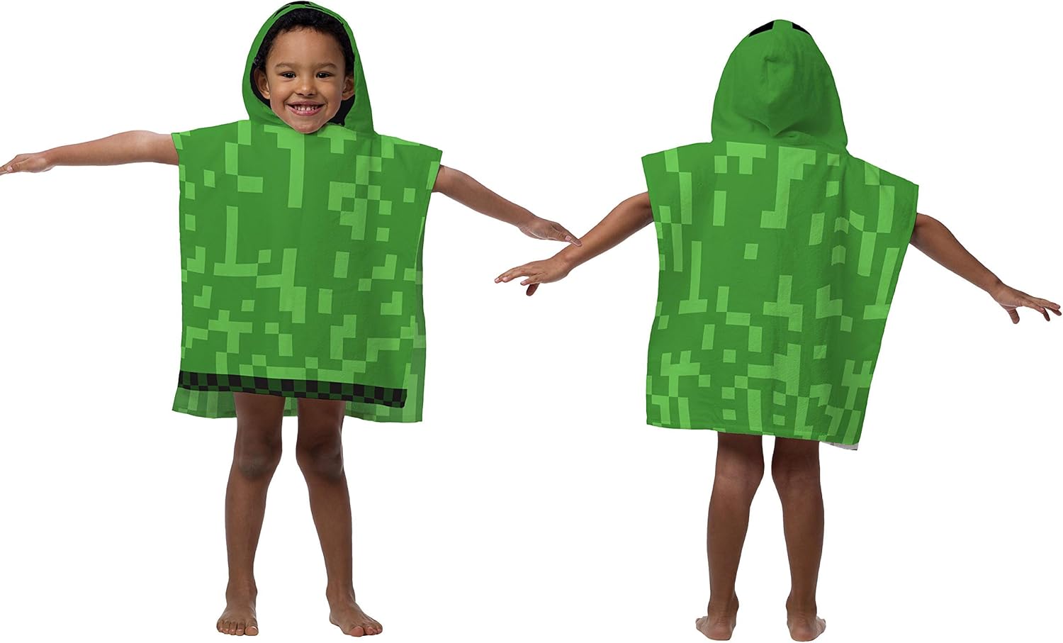 Jay Franco Minecraft Creeper Kids Bath Hooded Poncho