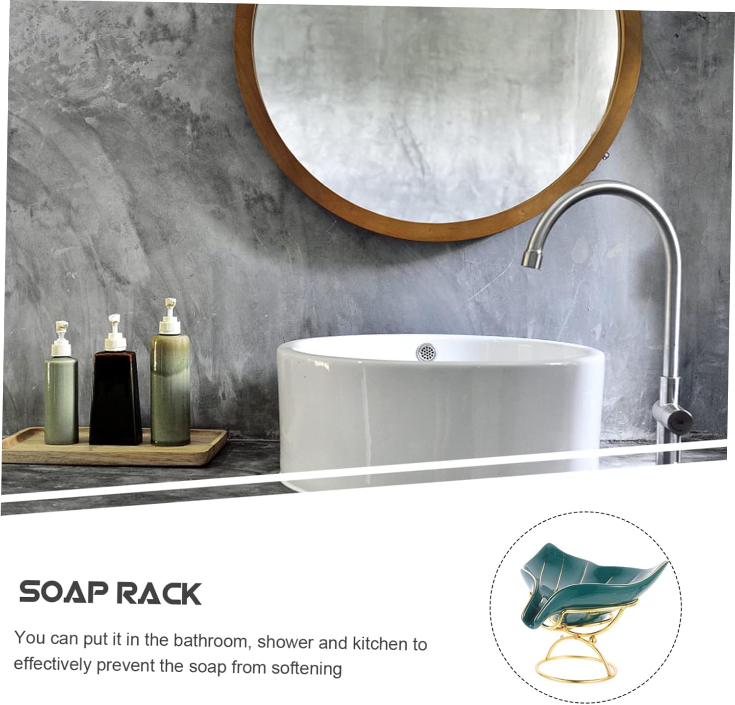 GLEAVI Multi Functional Ceramic Soap Holder Mermaid Tail