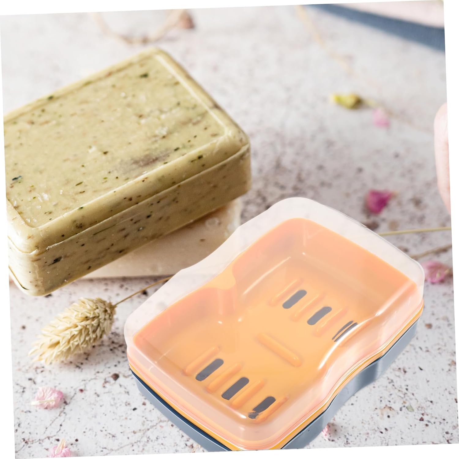 LIFKOME Multi Compartment Soap Dish for Bathroom Kitchen Camping Travel