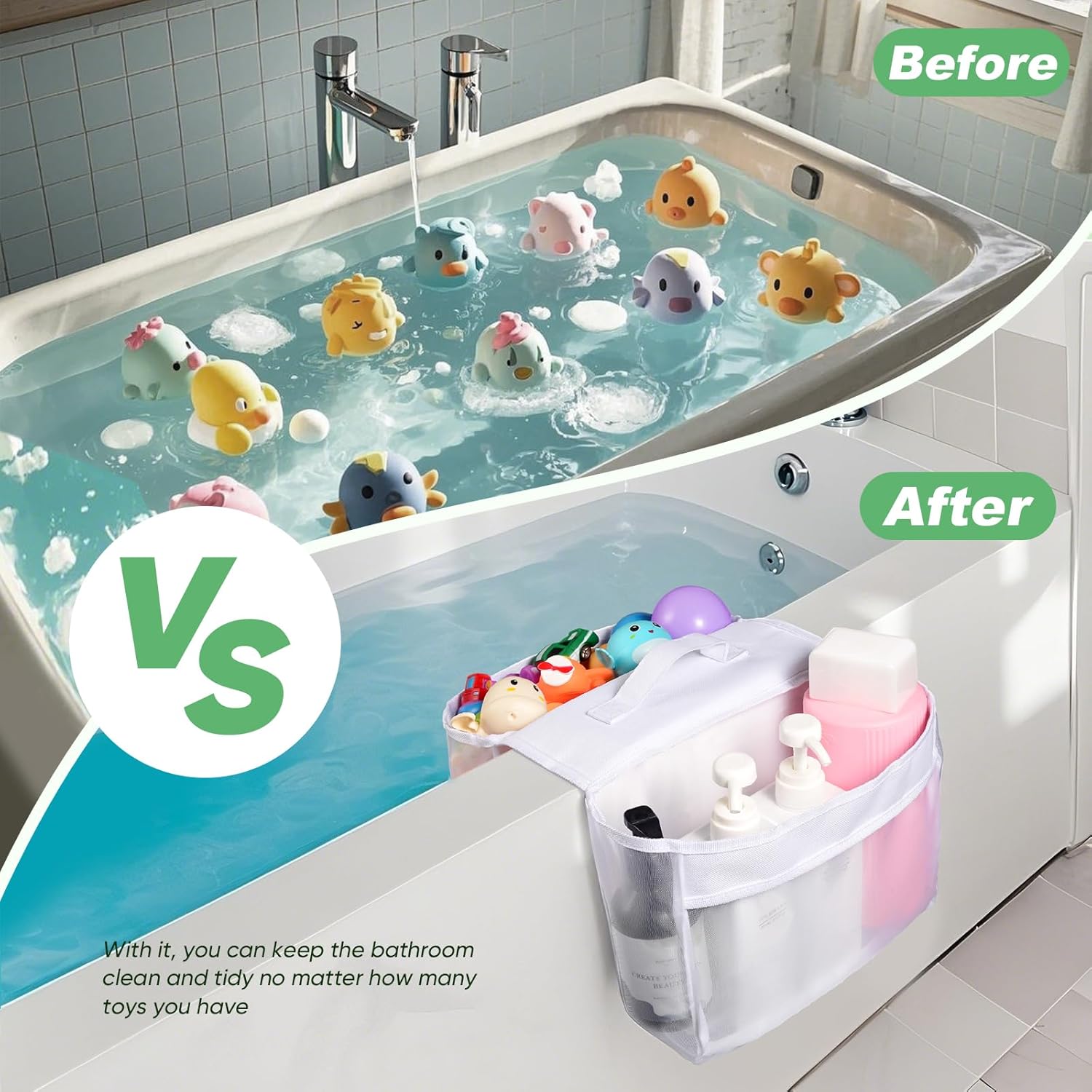 DragoBud Saddle Shape Bath Toy Organizer 2 Compartments