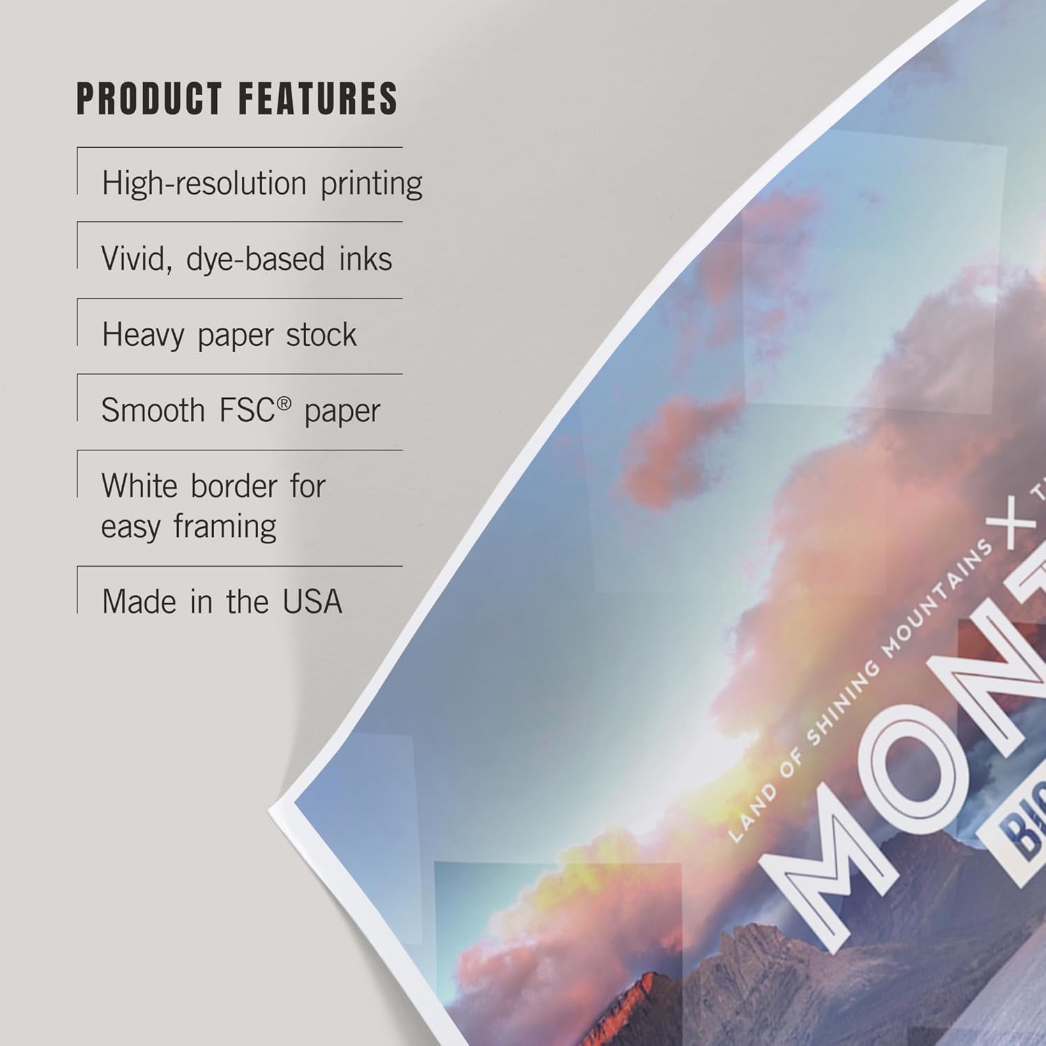 Lantern Press 8x12 Art Print Big Sky Country Montana Rubber Stamp