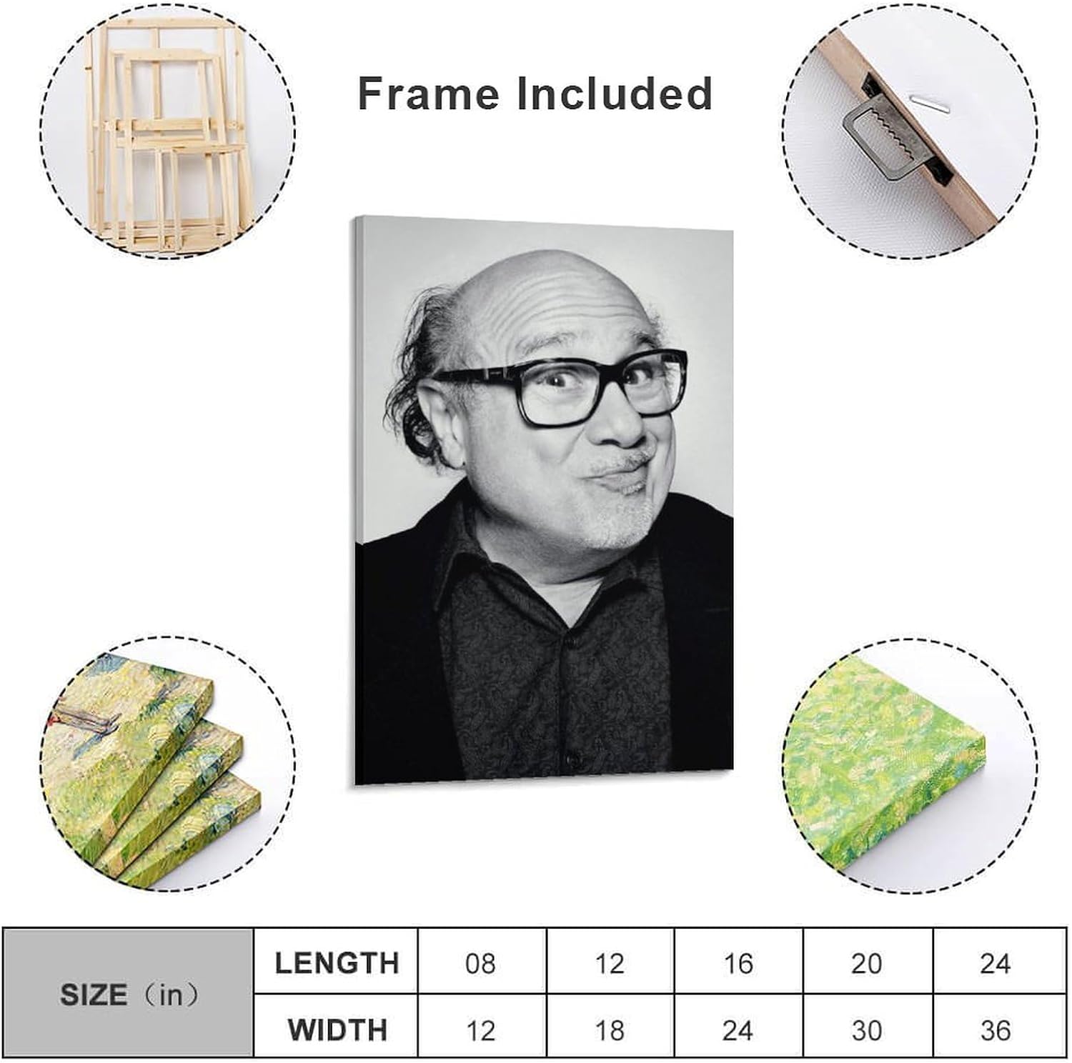 Danny DeVito Actor Poster Frame-style 12x18inch