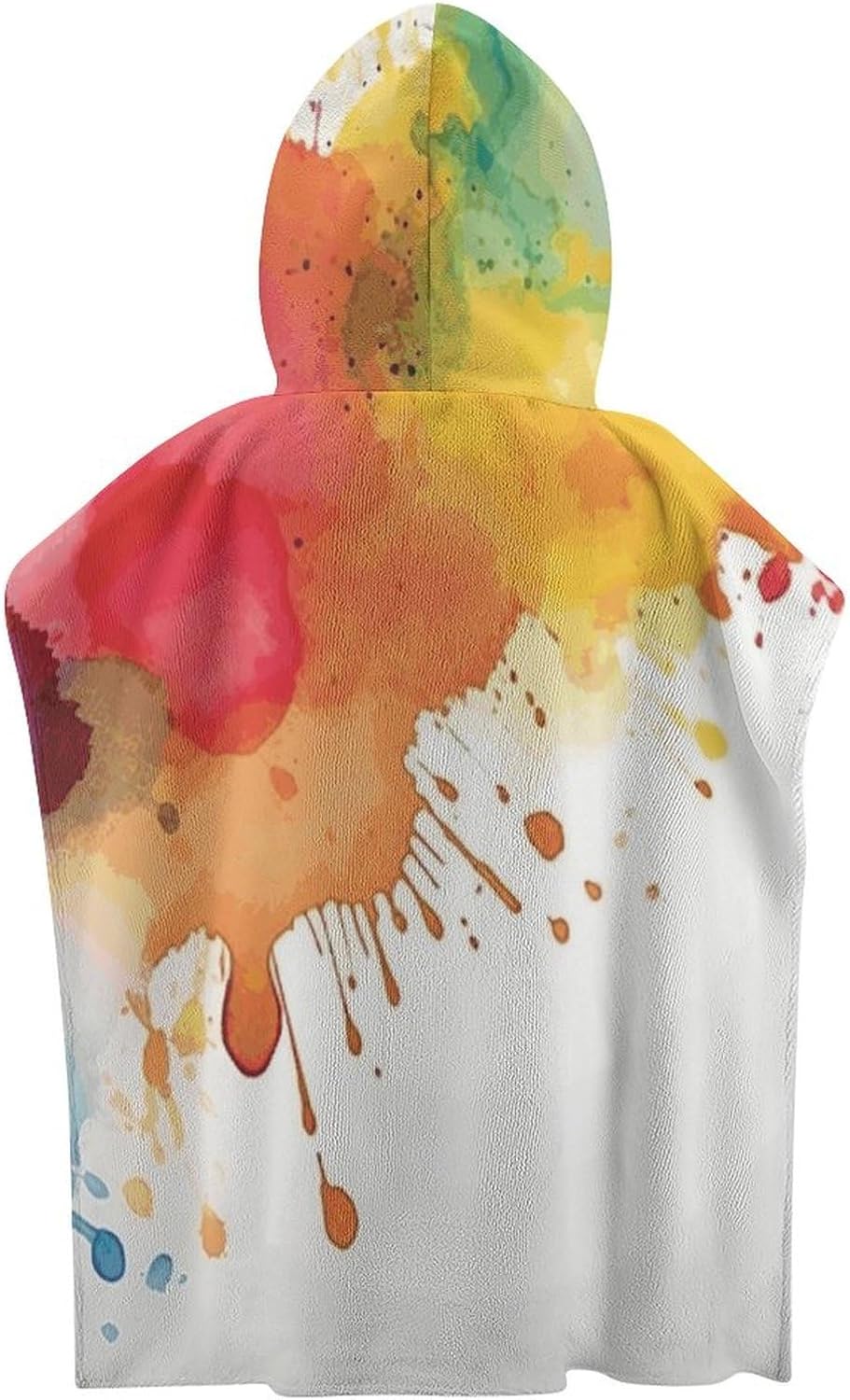 Kids Hooded Bath Towel with Watercolor Design