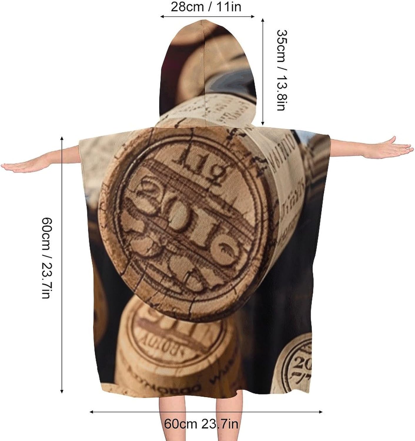 Kids Bath Towel with Wine Bottle Stopper and Hood
